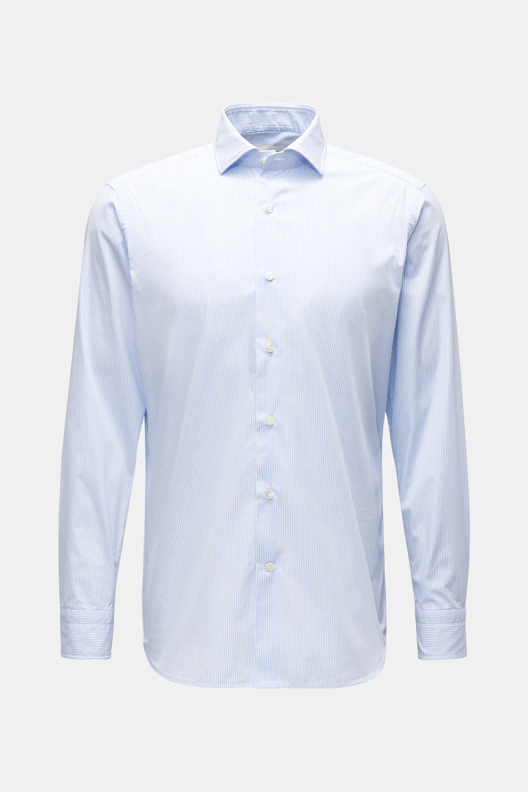 Guglielminotti Casual Hemd Haifisch-Kragen rauchblau/weiß gestreift