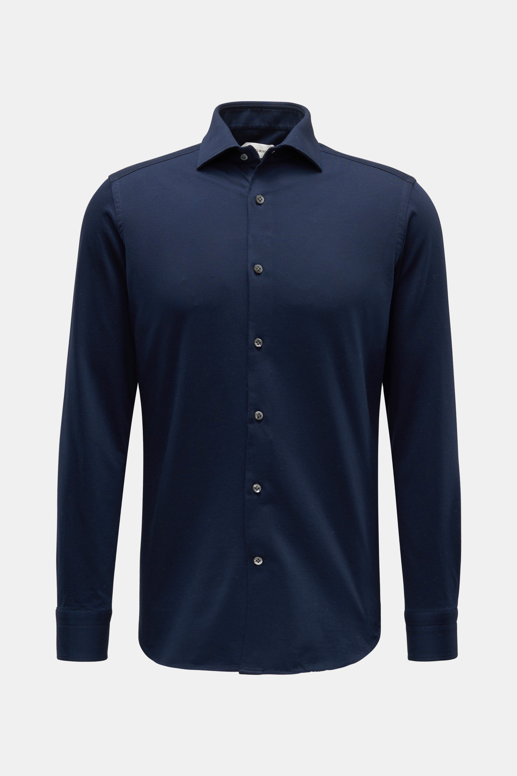 Guglielminotti Jersey-Hemd Haifisch-Kragen navy