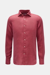 BRAUN Hamburg Essentials Linen shirt shark collar red