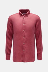 BRAUN Hamburg Essentials Leinenhemd Button-Down-Kragen rot