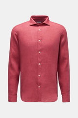 BRAUN Hamburg Essentials Linen shirt shark collar red