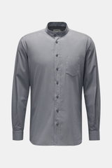 Weber+Weber Casual shirt 'Vintage Popeline Collar Shirt' grandad collar grey