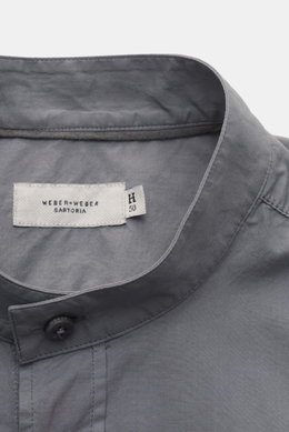 Weber+Weber Casual shirt 'Vintage Popeline Collar Shirt' grandad collar grey