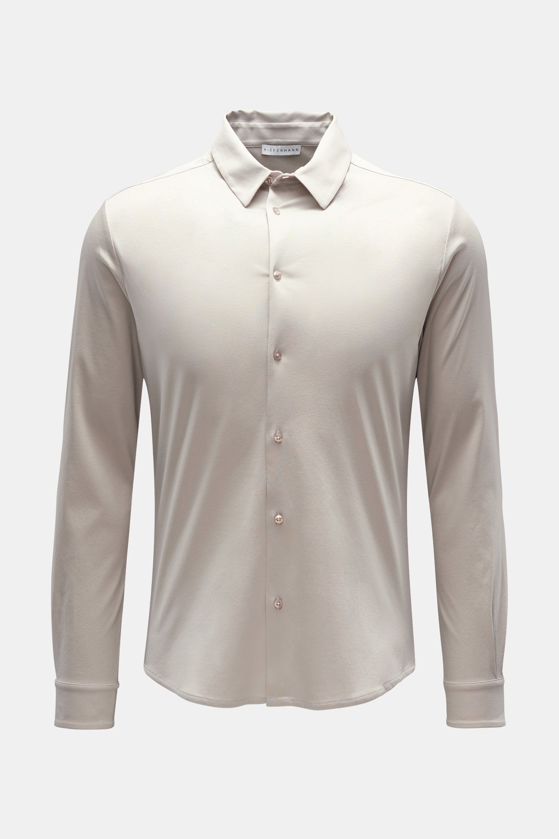 Kiefermann Jersey-Hemd 'Pius' schmaler Kragen beige