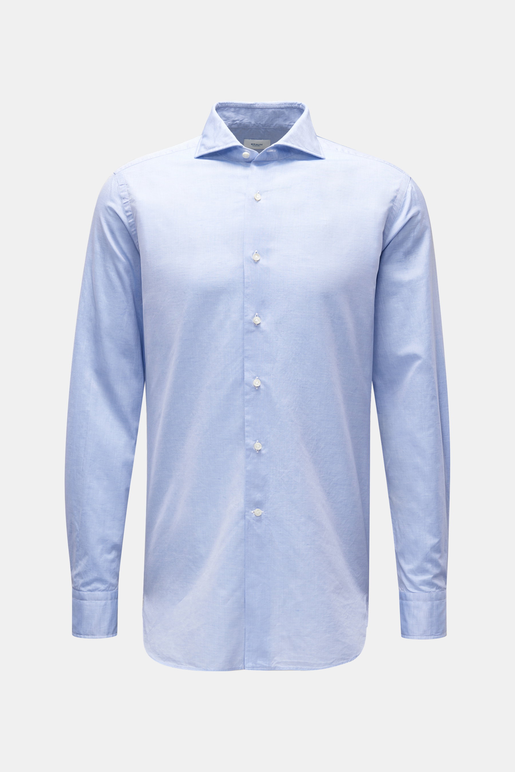 BRAUN Hamburg Casual Hemd Haifisch-Kragen rauchblau