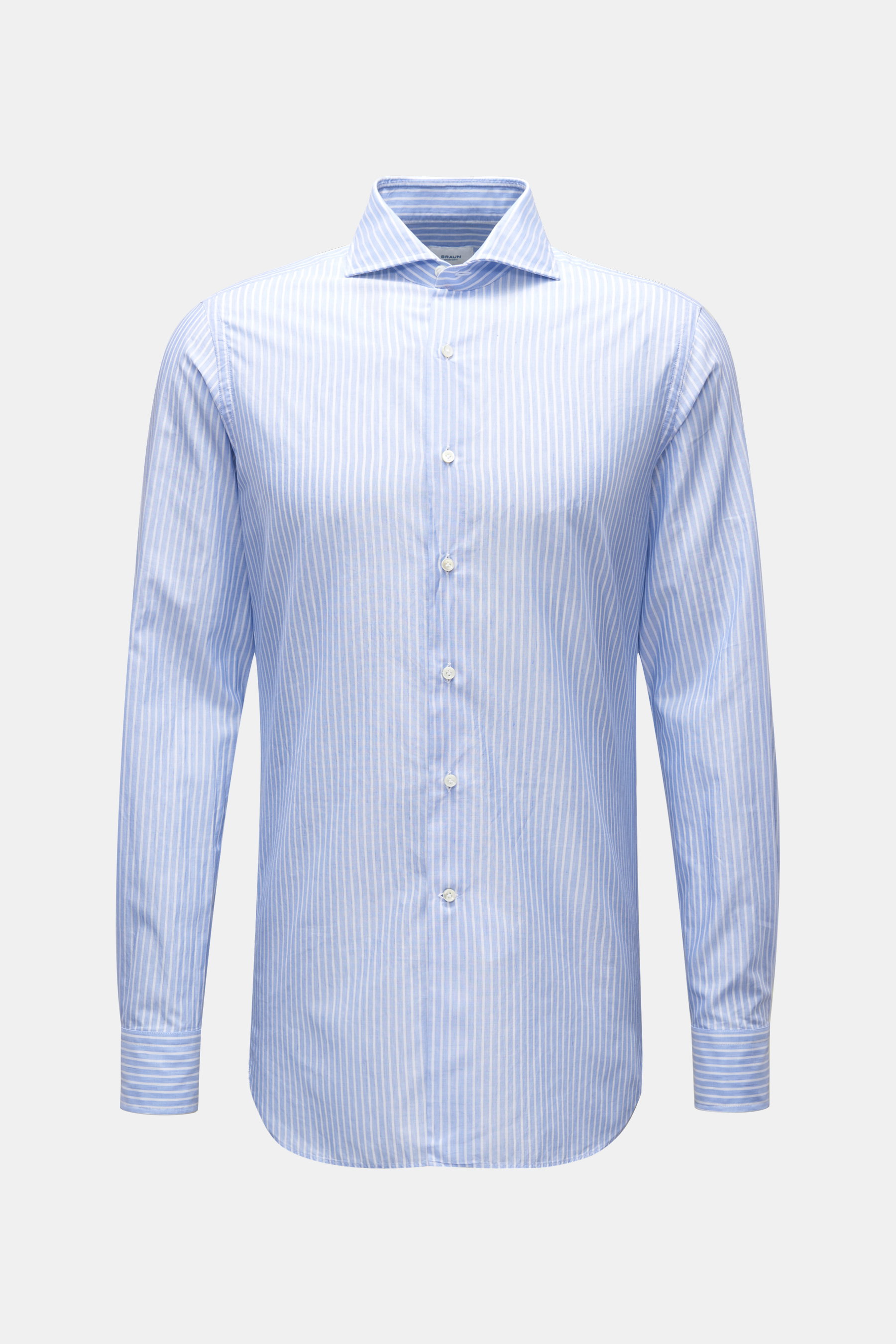 BRAUN Hamburg Casual Hemd Haifisch-Kragen hellblau/weiß gestreift