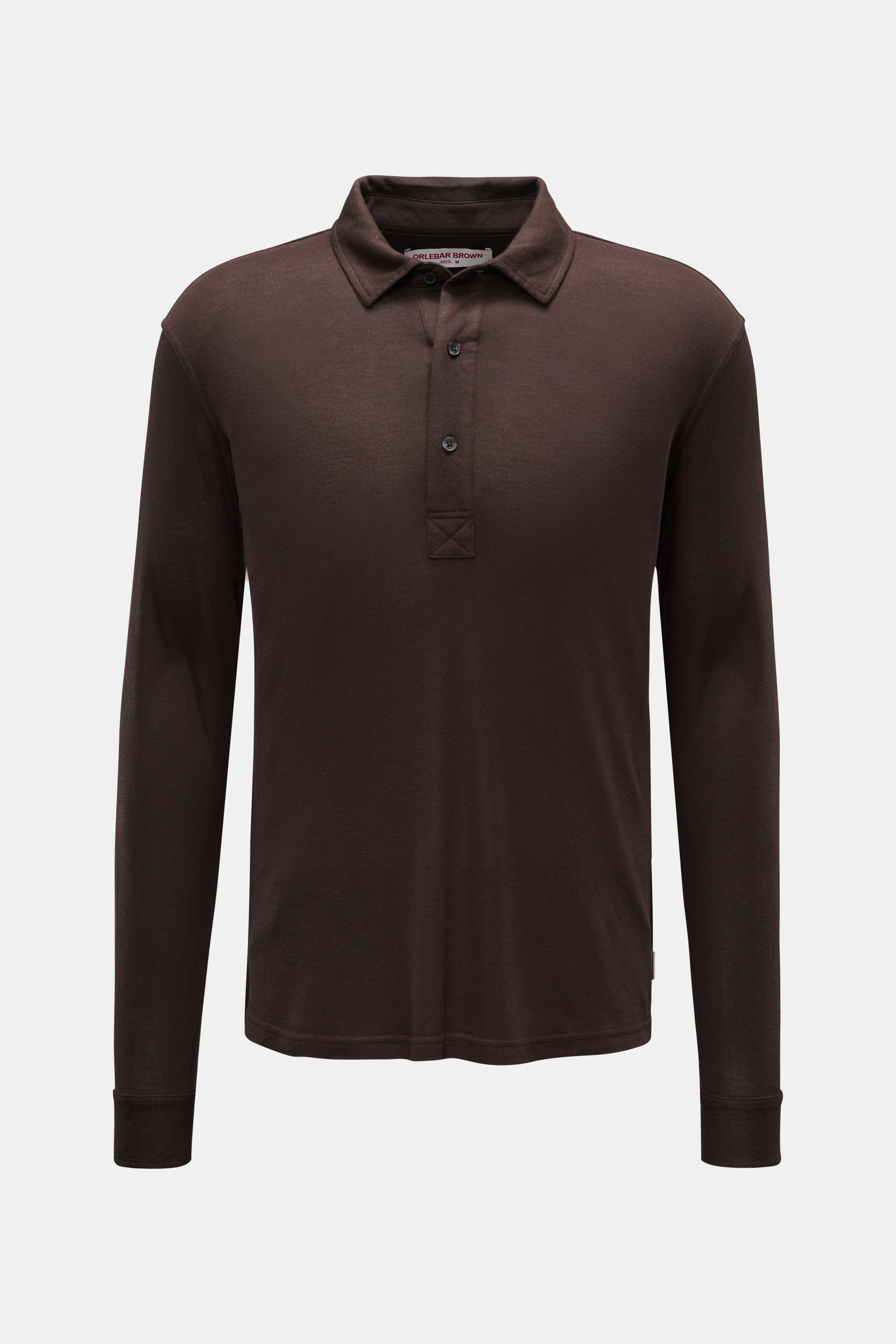 Orlebar Brown Longsleeve-Poloshirt 'Sebastian LS Cashmere' dunkelbraun
