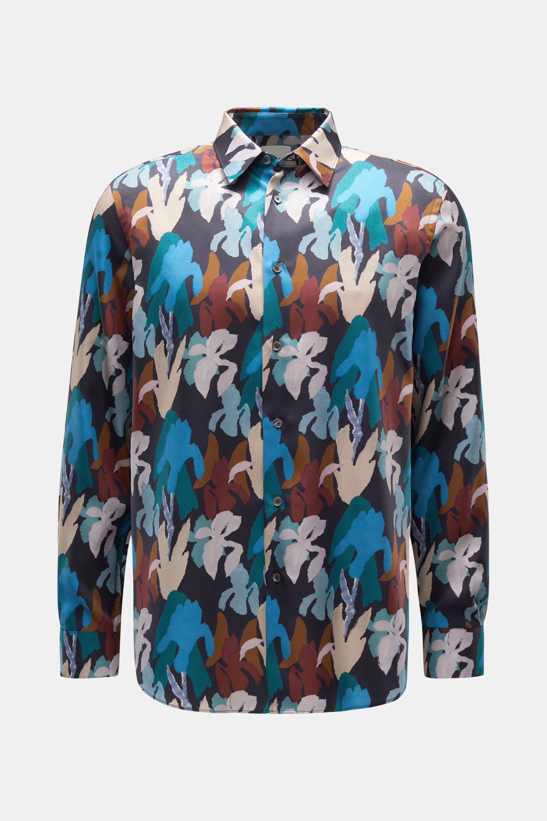 Paul Smith Casual Hemd Kent-Kragen blau/petrol/braun gemustert