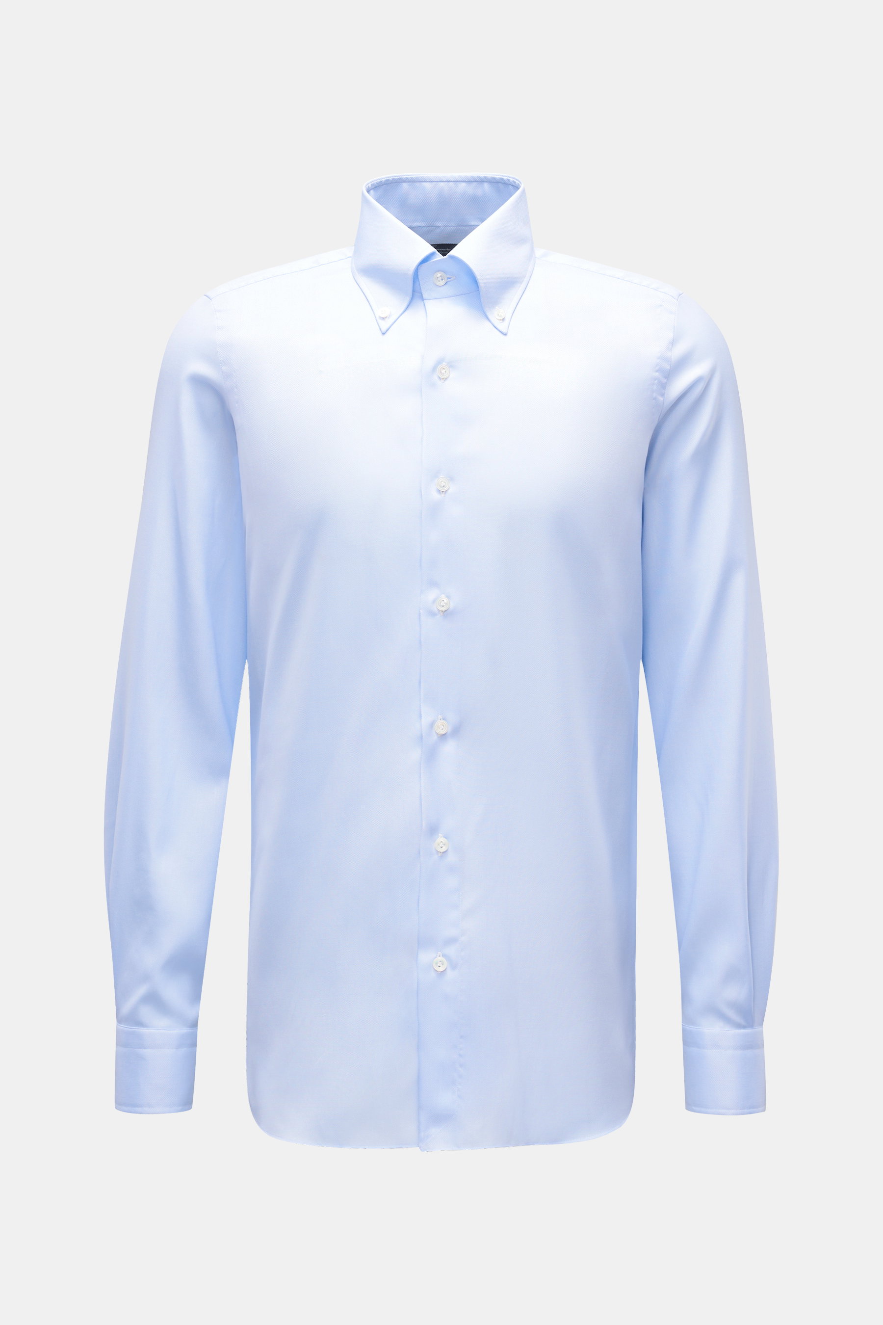 Finamore Oxford-Hemd 'Lucio Napoli' Button-Down-Kragen hellblau