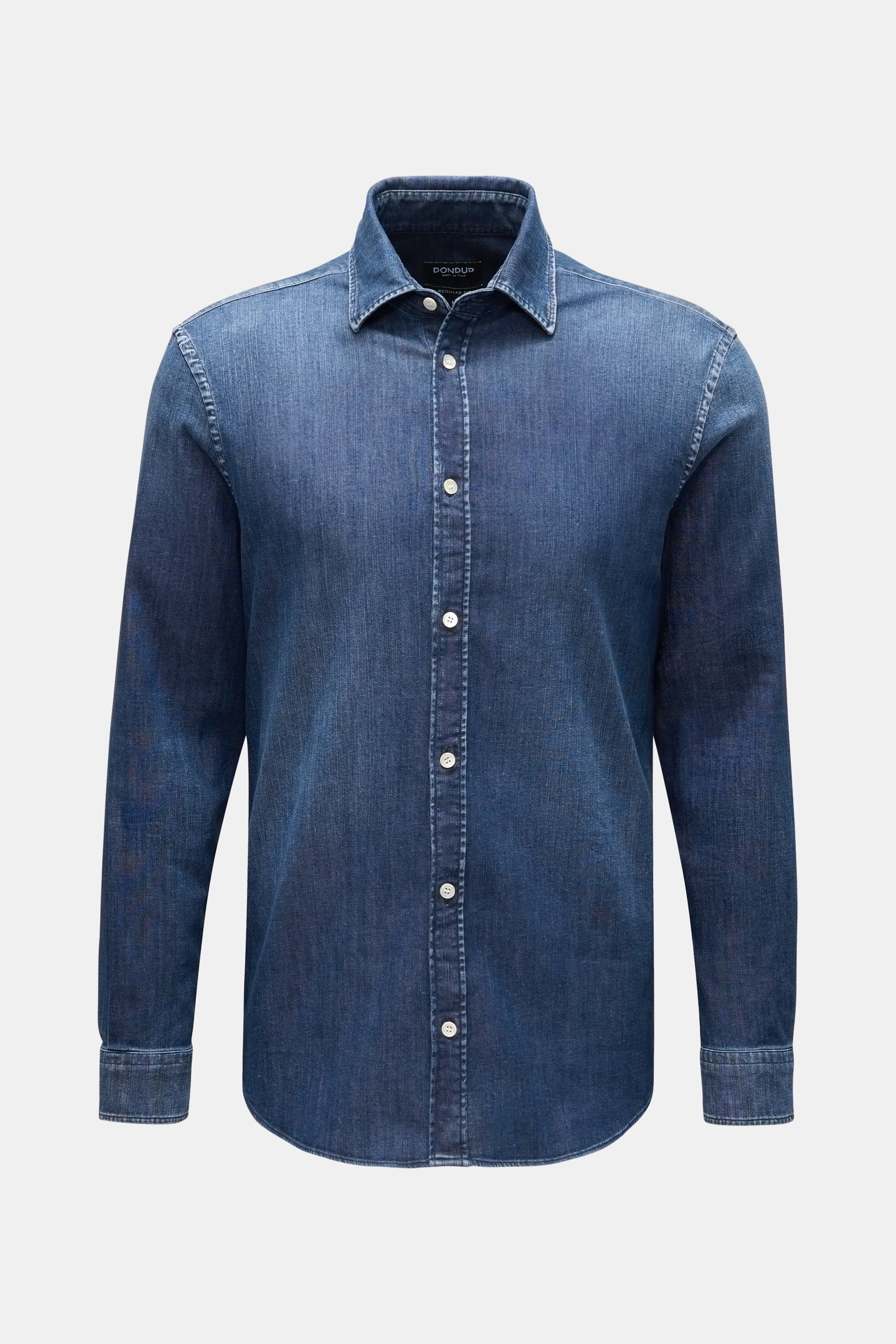 Dondup Jeanshemd schmaler Kragen navy