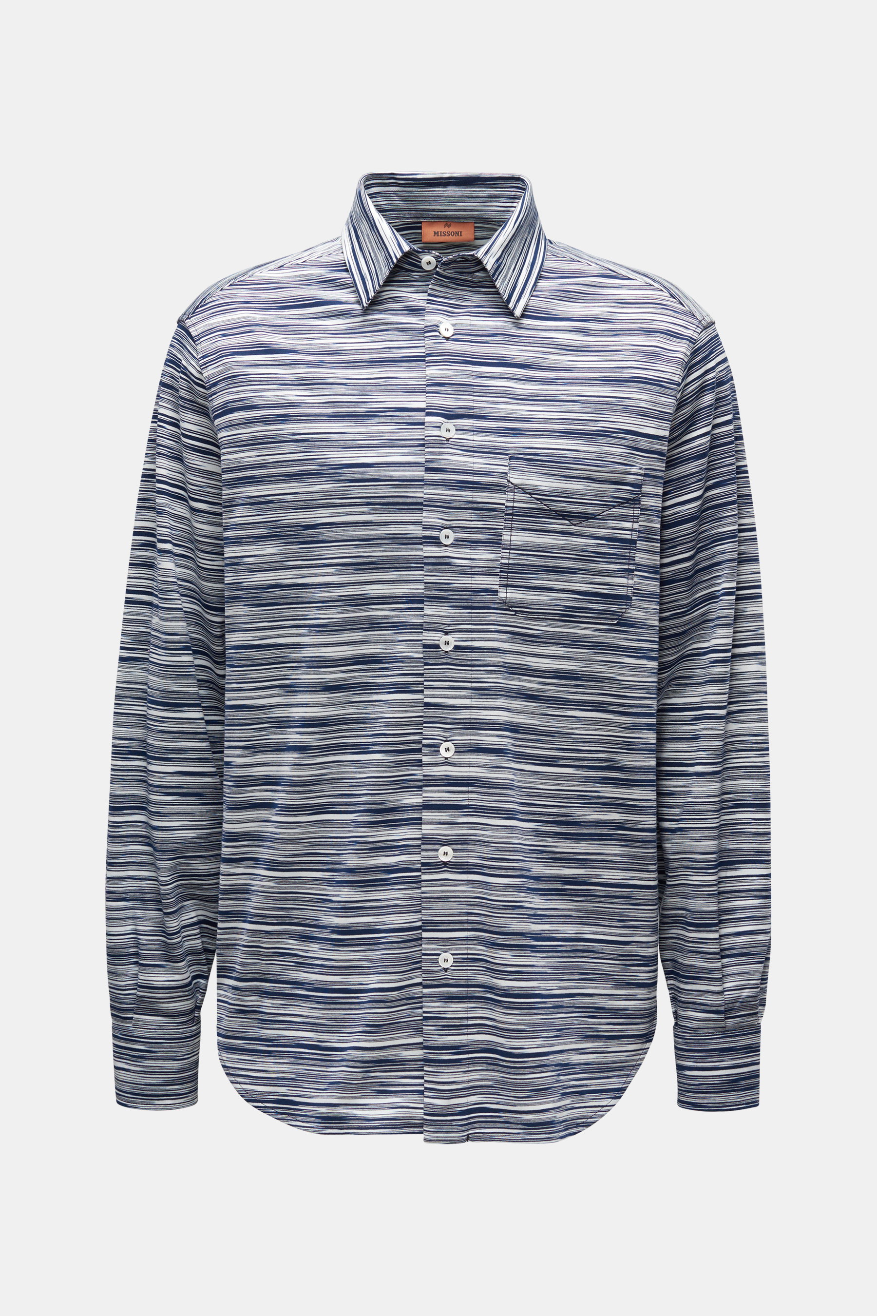 Missoni Jersey-Hemd Kent-Kragen navy/weiß gesteift