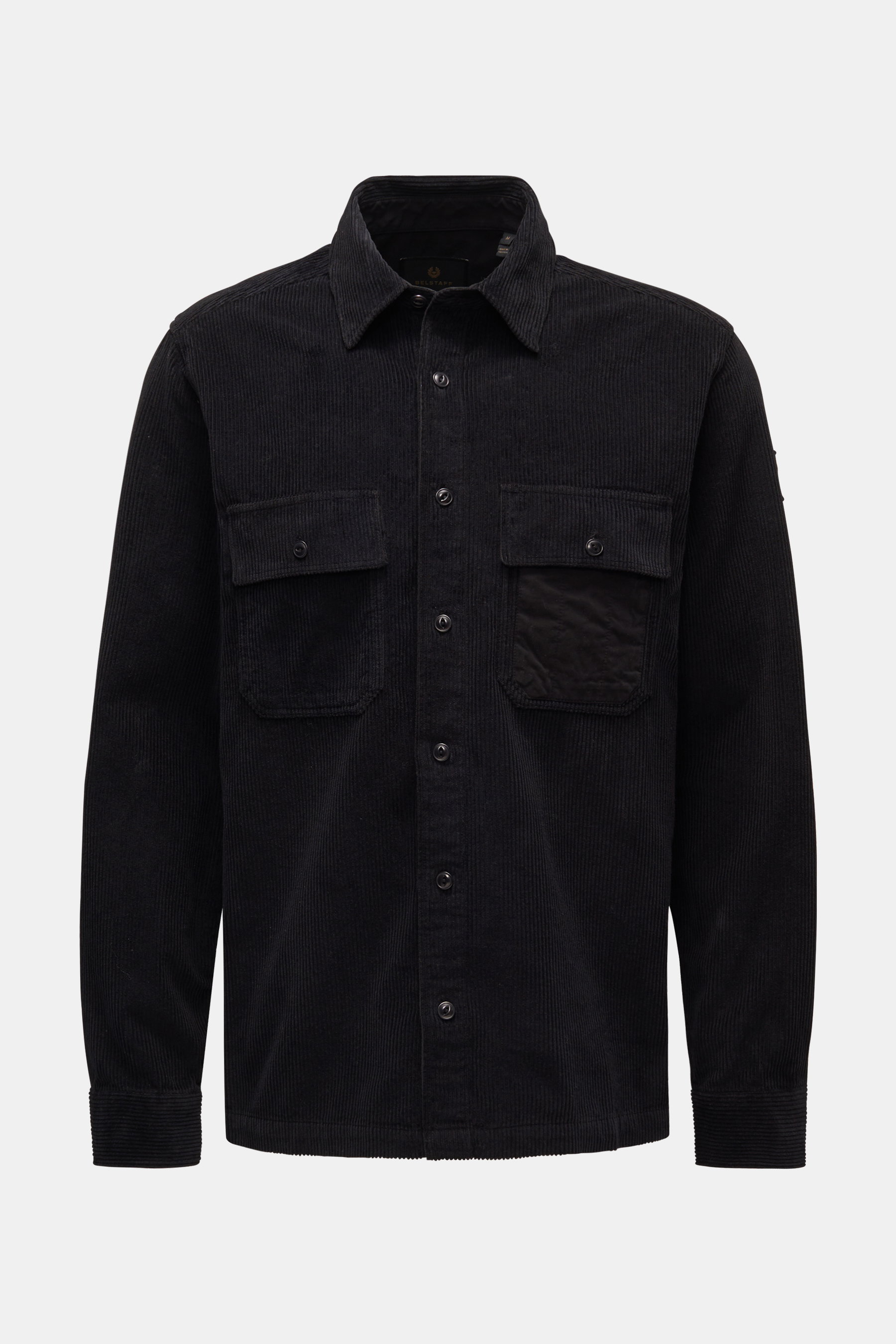 Belstaff Cordhemd 'Fallgate' Kent-Kragen schwarz
