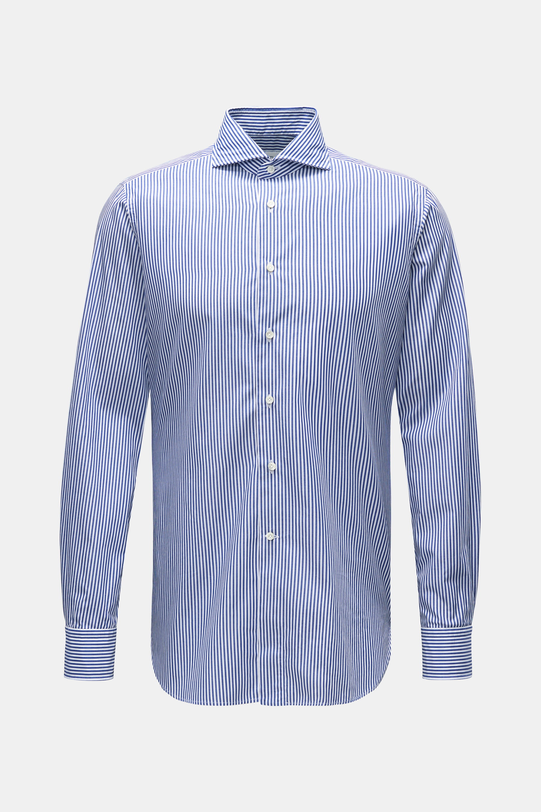 BRAUN Hamburg Casual shirt shark collar dark blue/white striped