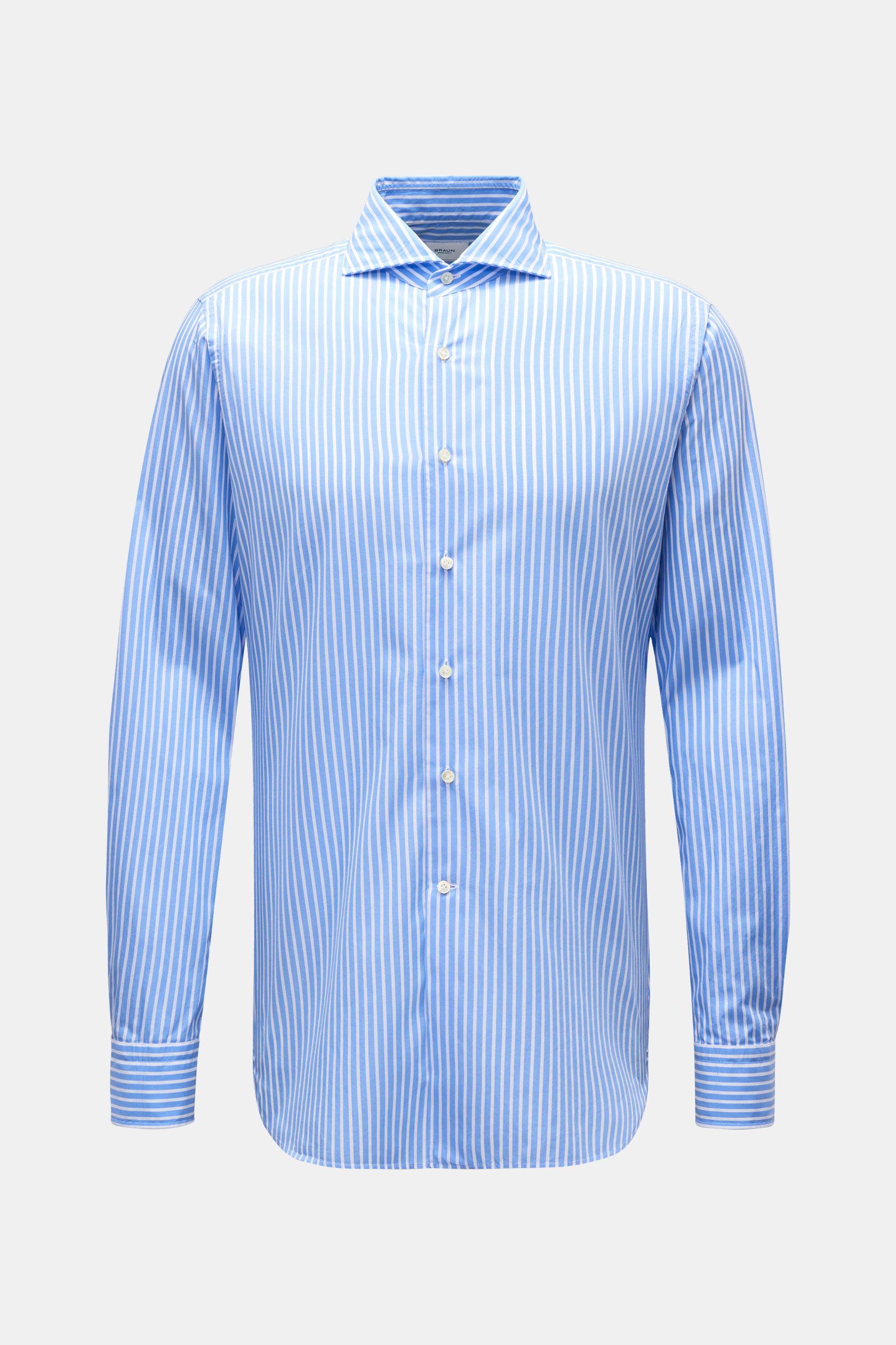 BRAUN Hamburg Casual Hemd Haifisch-Kragen blau/weiß gestreift