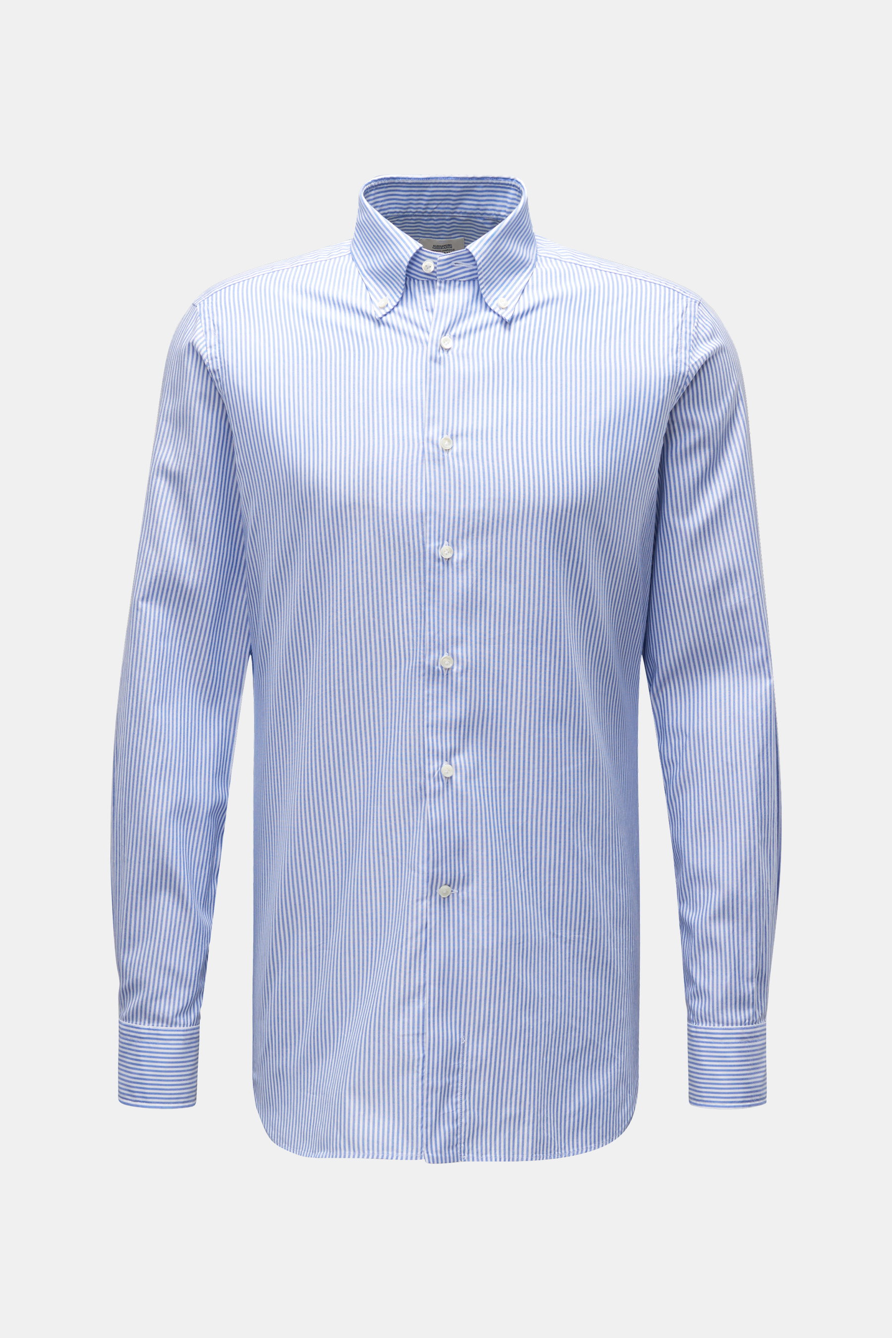 Gherardi Casual Hemd Button-Down-Kragen blau/weiß gestreift