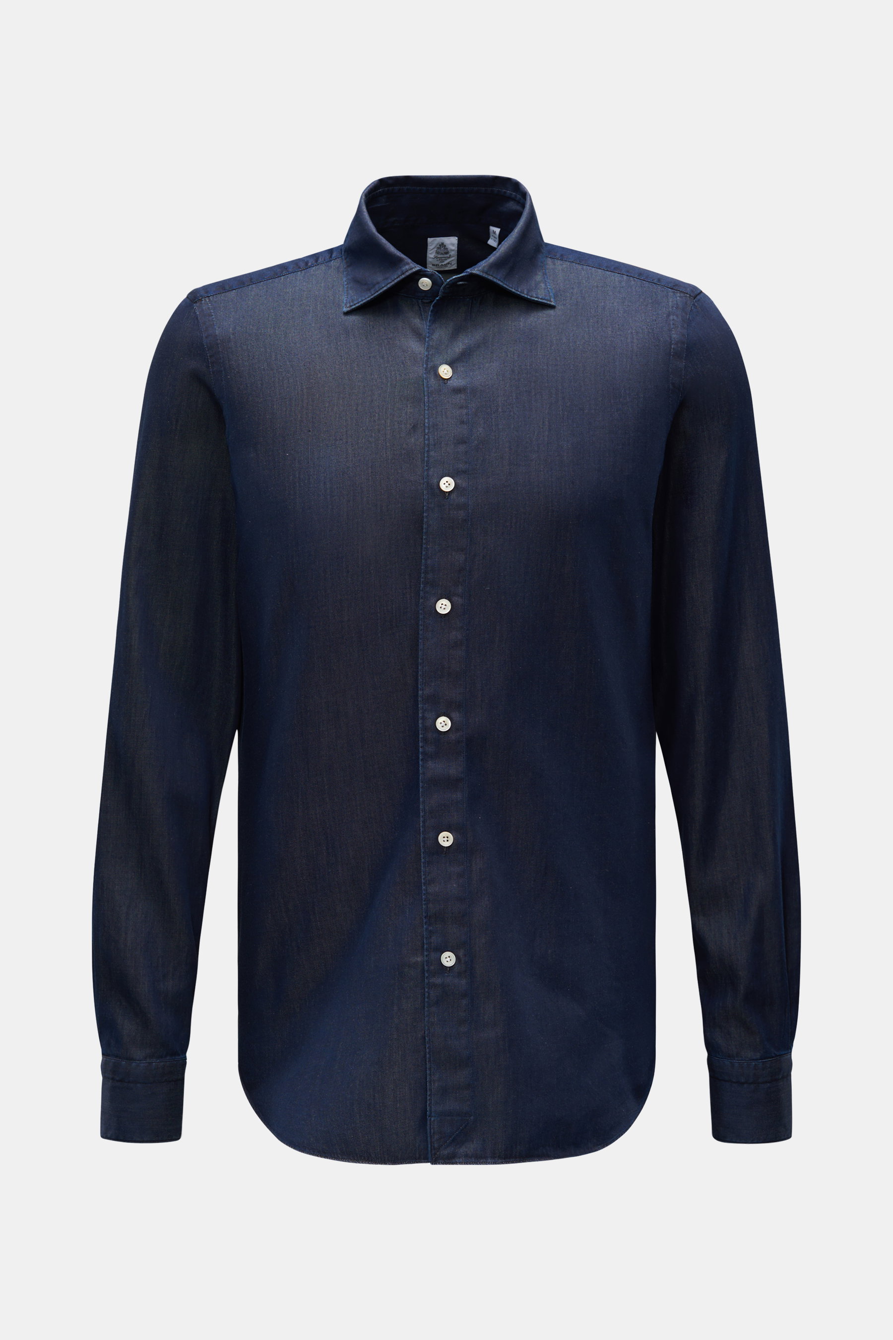 Finamore Casual Hemd 'Tokyo Luigi' Haifisch-Kragen navy