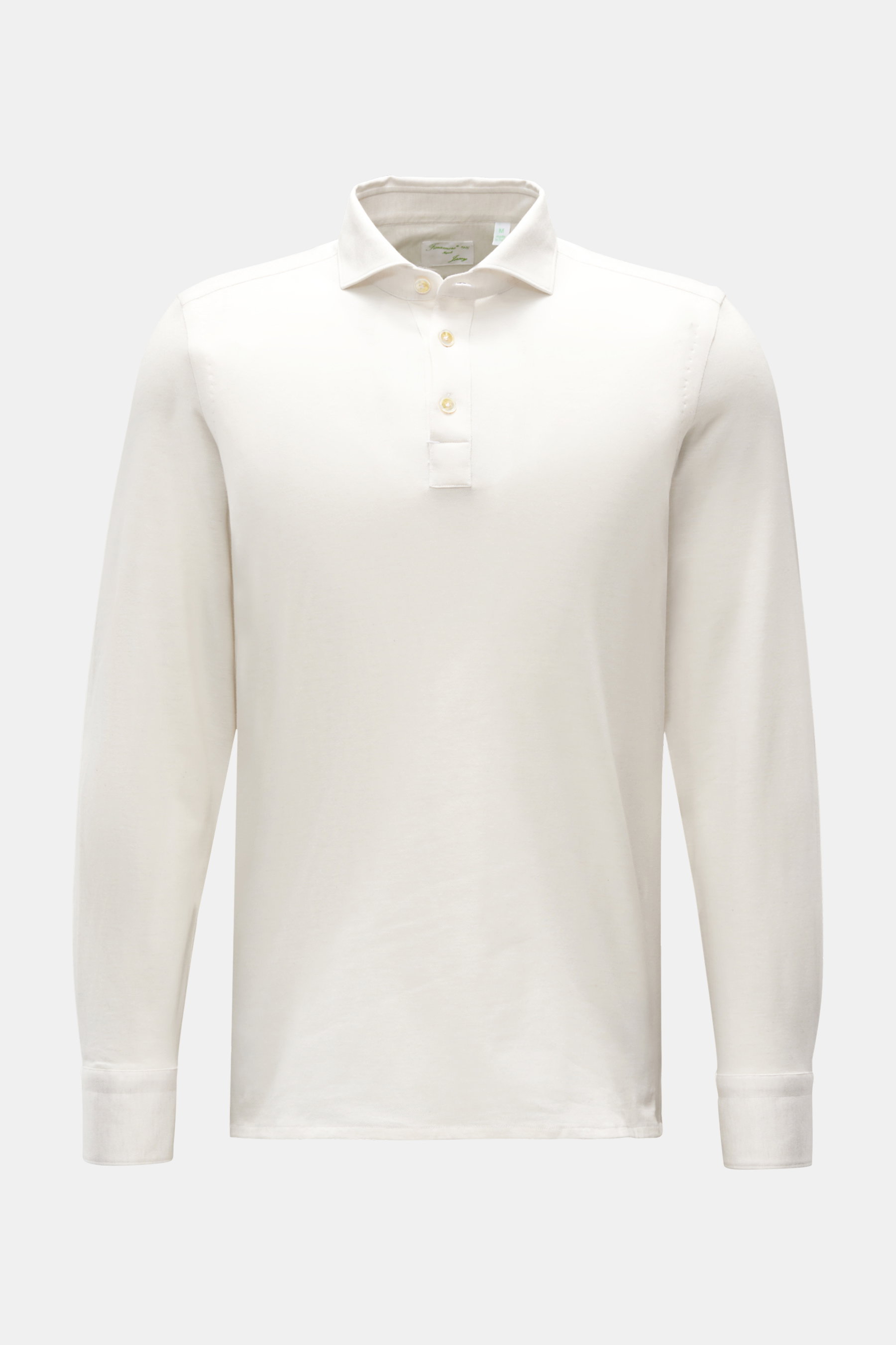 Finamore Longsleeve-Poloshirt 'Achille Orlando' creme