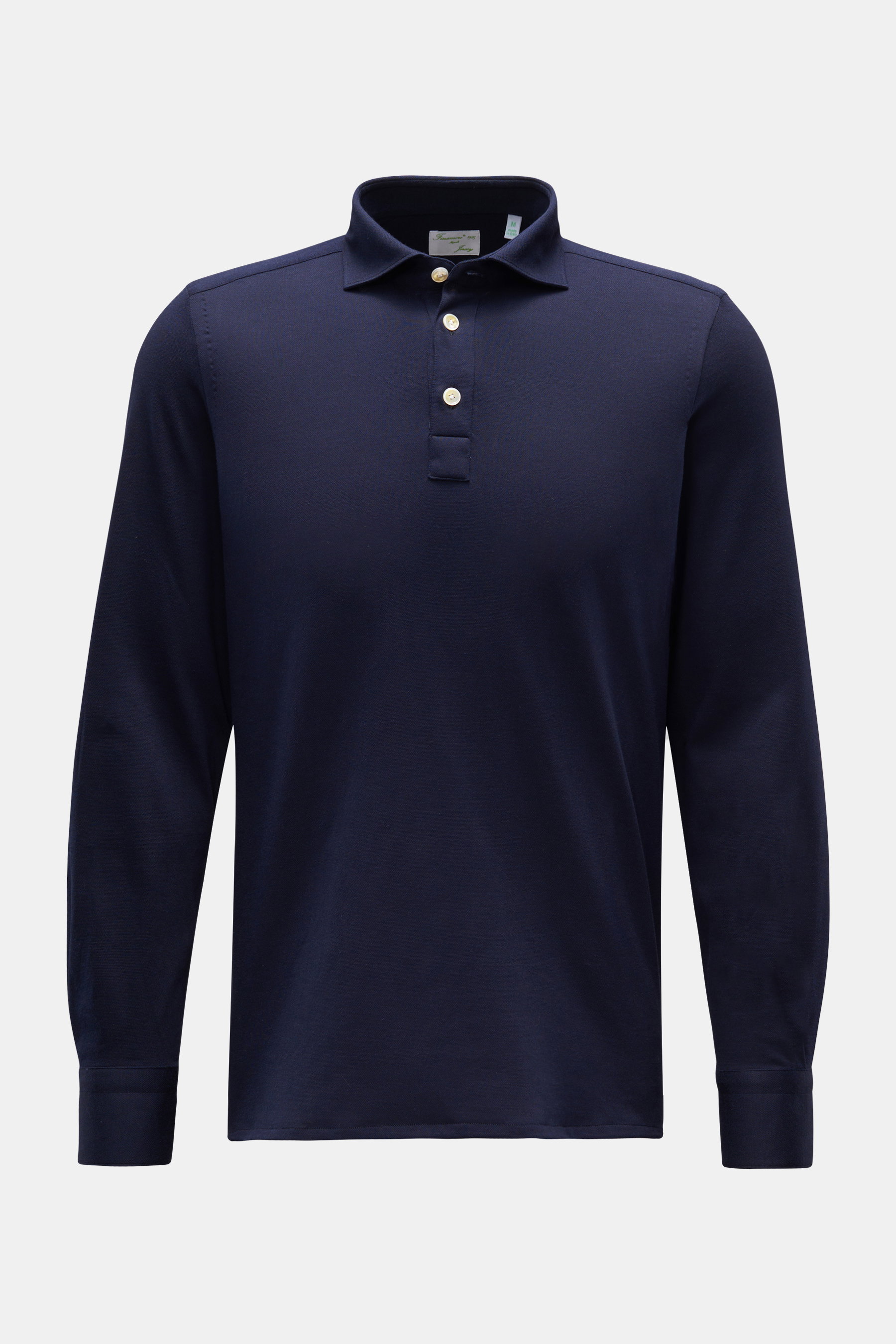 Finamore Longsleeve-Poloshirt 'Achille Orlando' navy