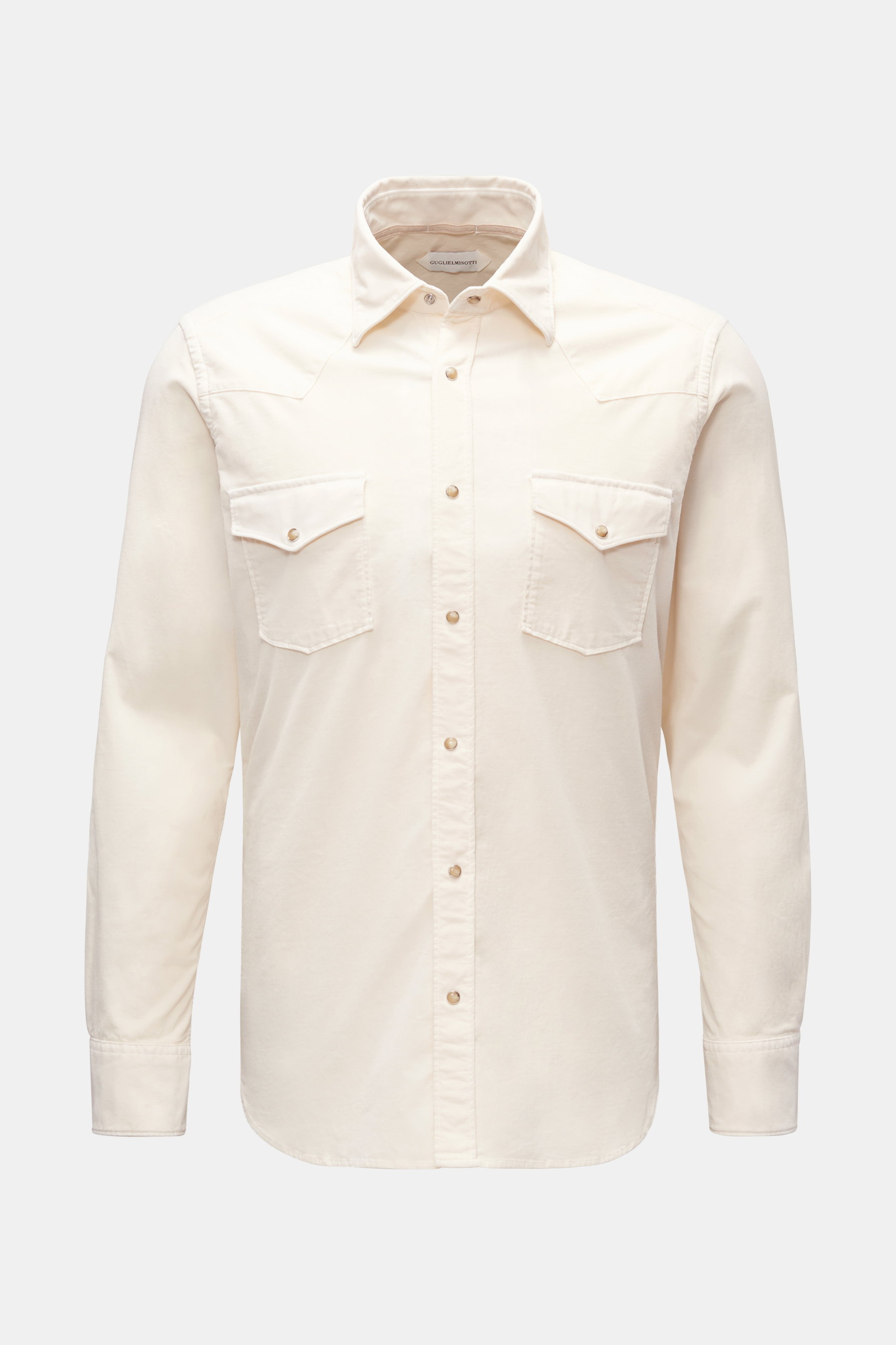 Guglielminotti Casual Hemd schmaler Kragen offwhite