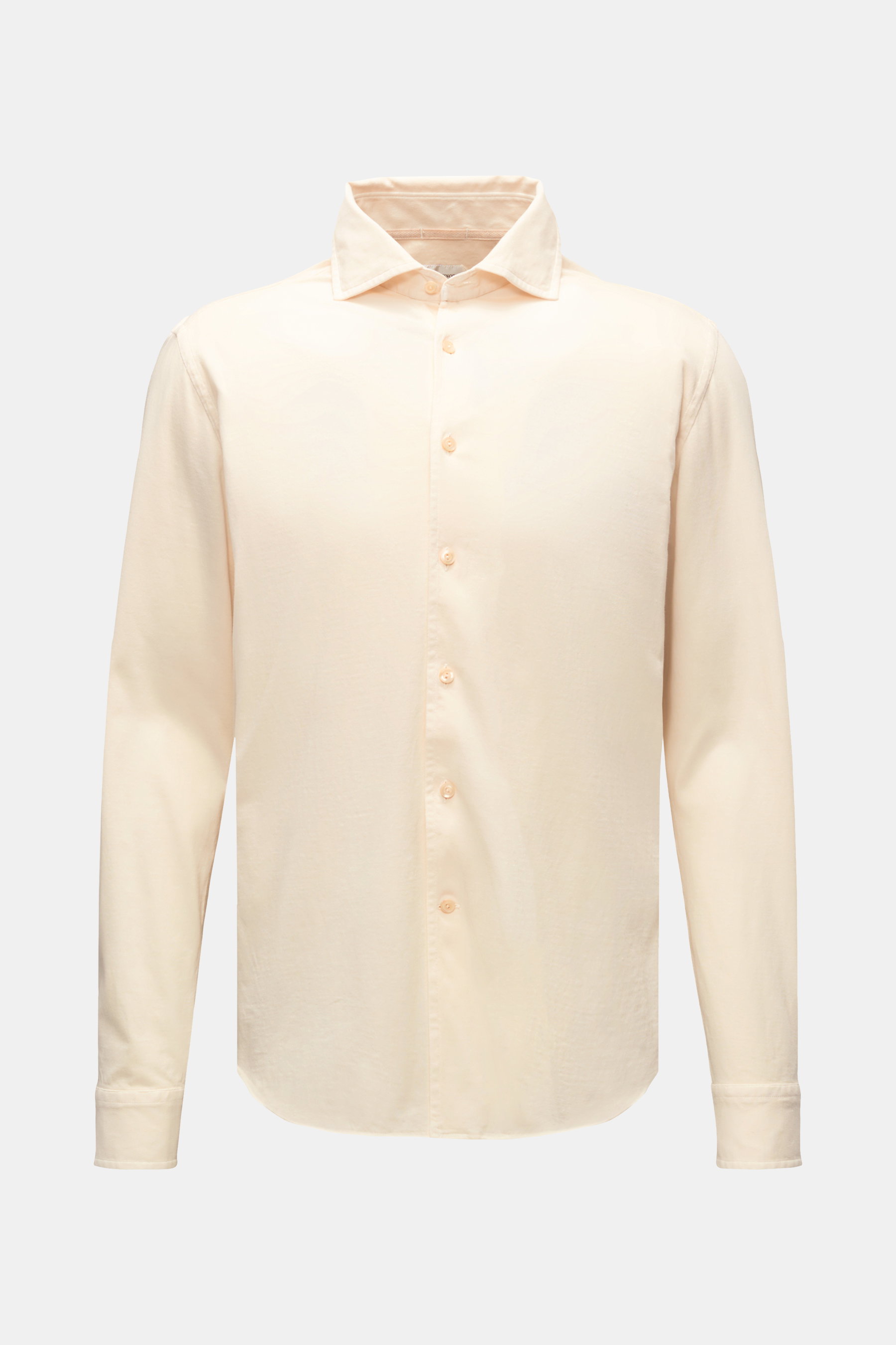 Guglielminotti Jersey-Hemd Haifisch-Kragen creme