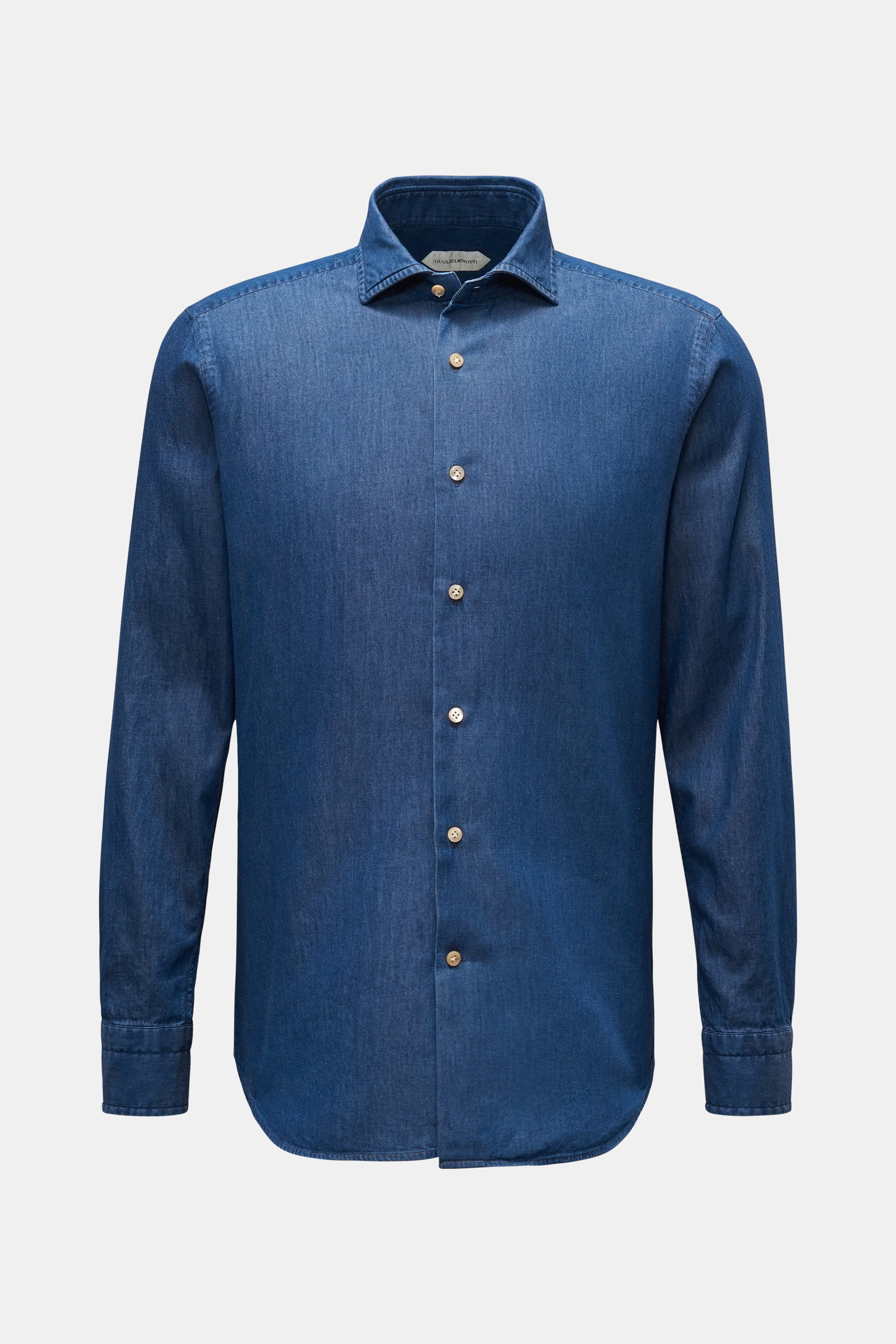 Guglielminotti Casual Hemd Haifisch-Kragen dunkelblau