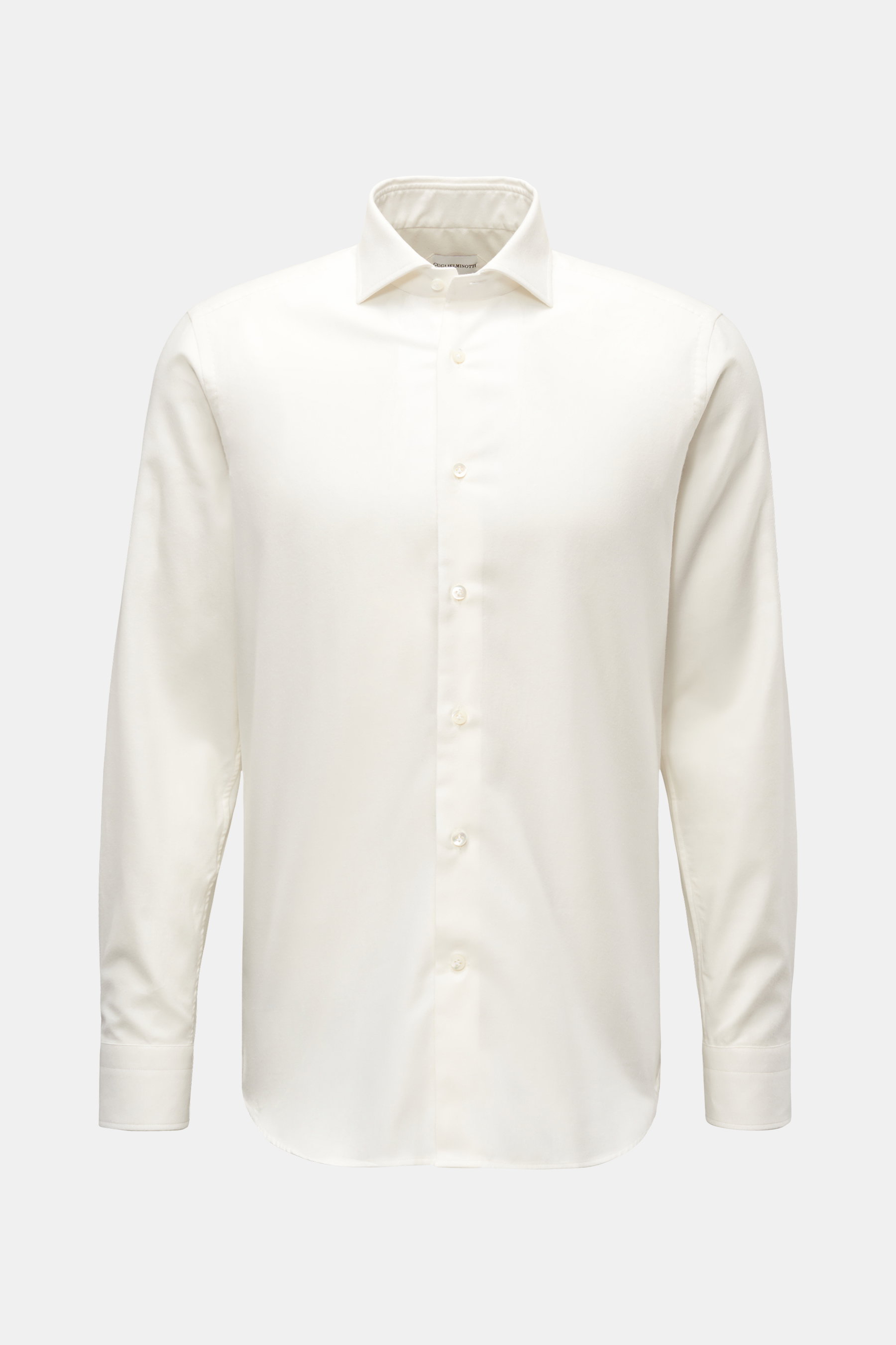 Guglielminotti Flanellhemd Haifisch-Kragen offwhite