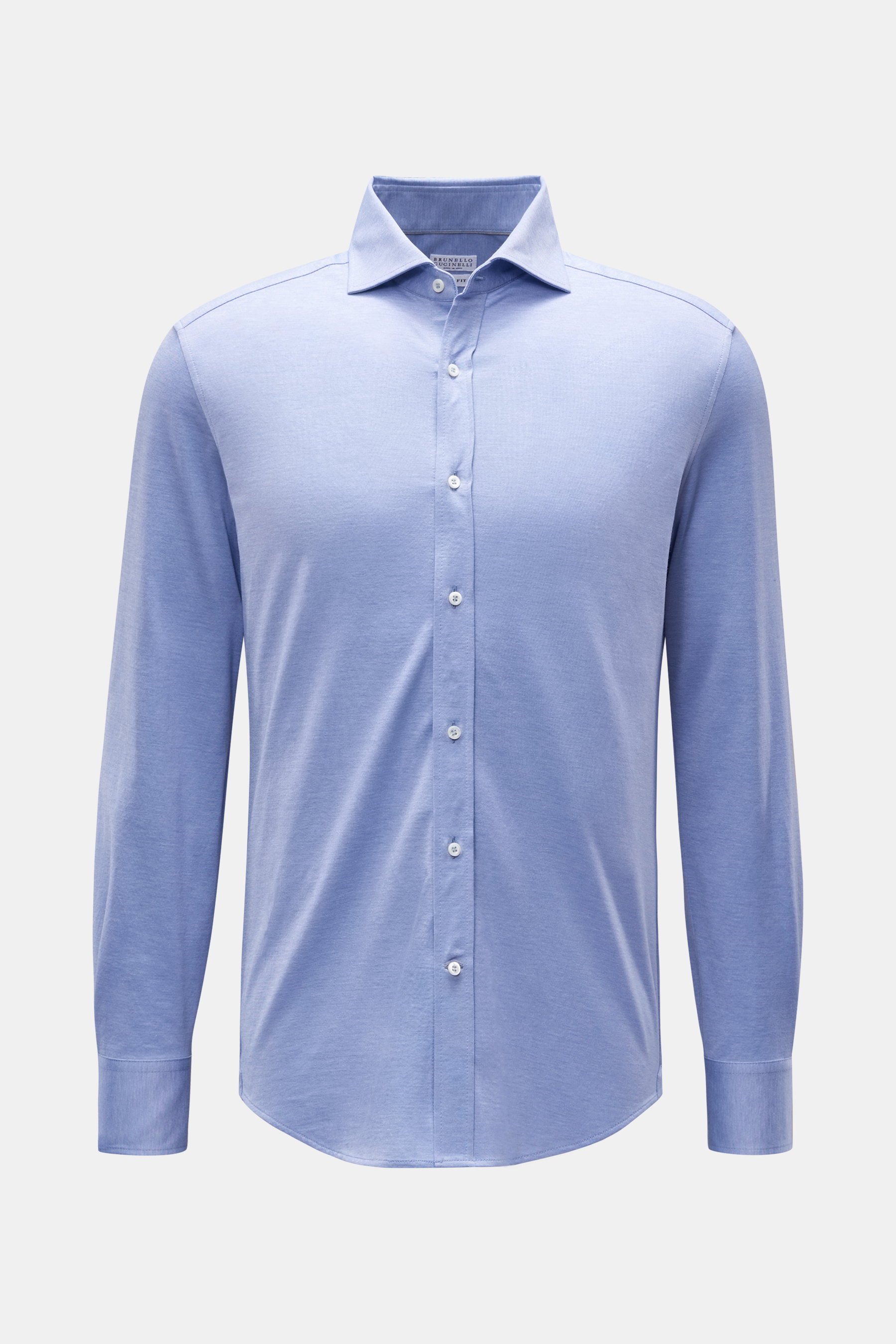 Brunello Cucinelli Jersey-Hemd Haifisch-Kragen rauchblau