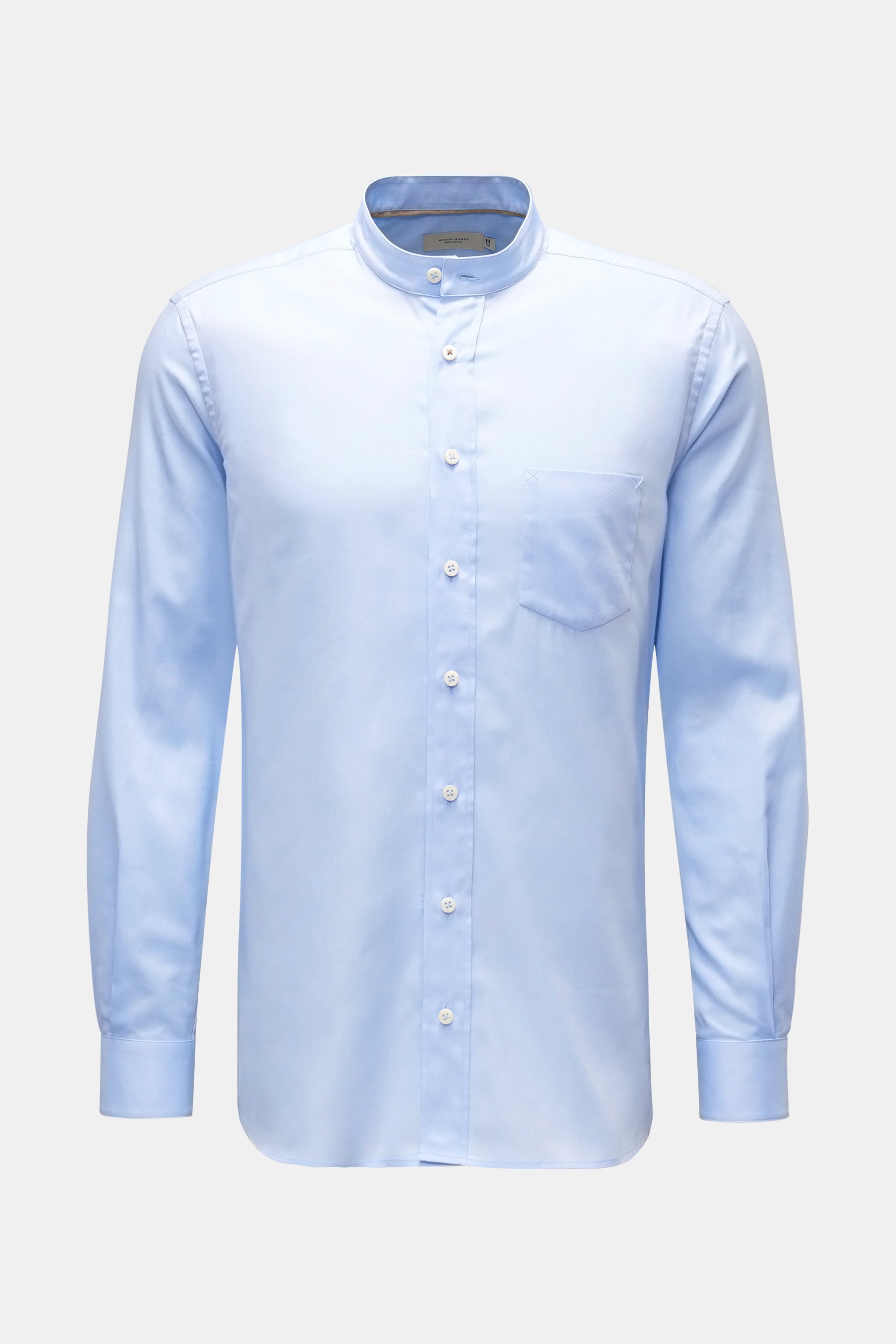 Weber+Weber Oxfordhemd 'Vintage Oxford Collar Shirt' Grandad-Kragen hellblau