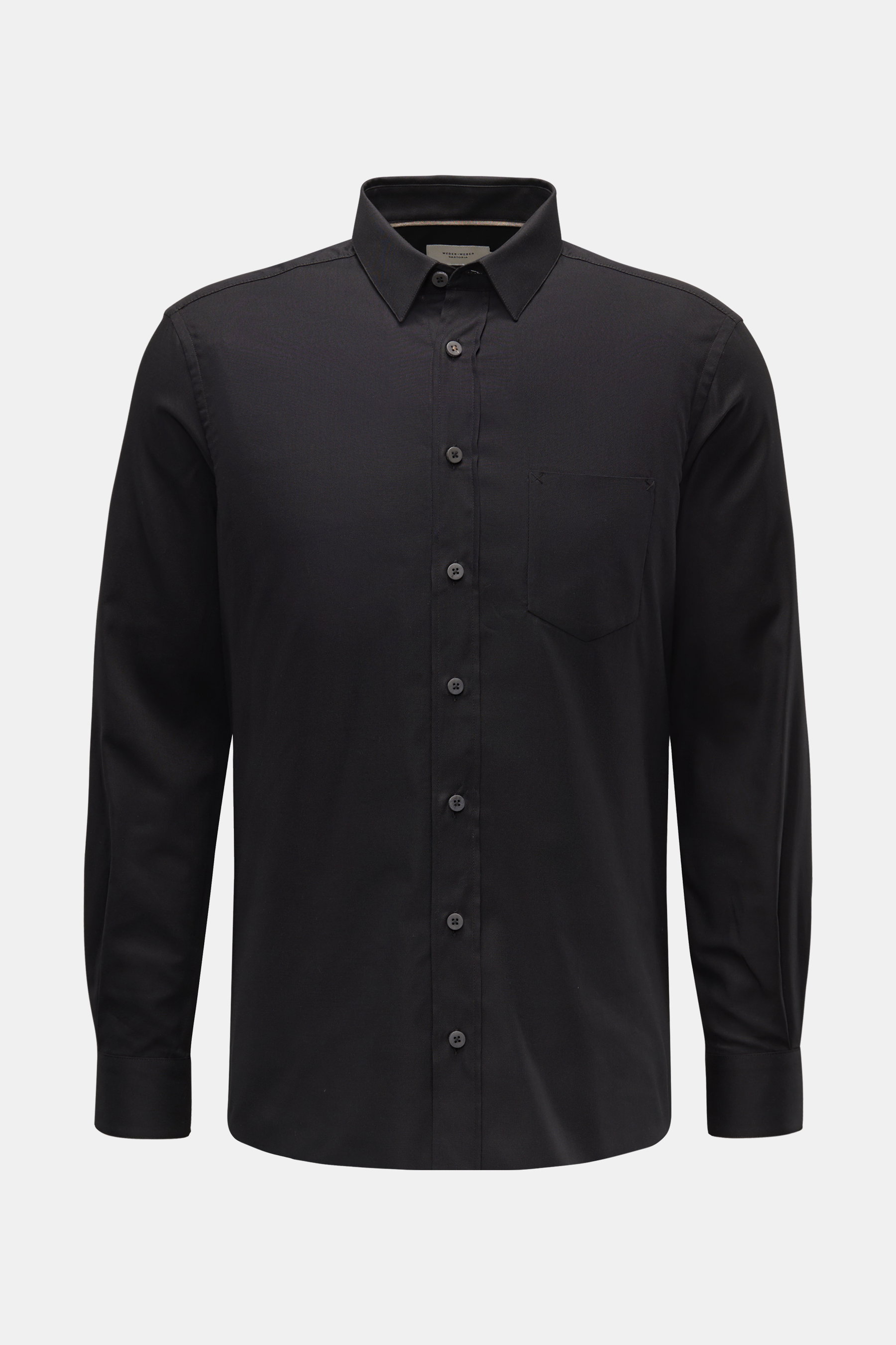 Weber+Weber Oxfordhemd 'Vintage Oxford Classic Shirt' schmaler Kragen schwarz