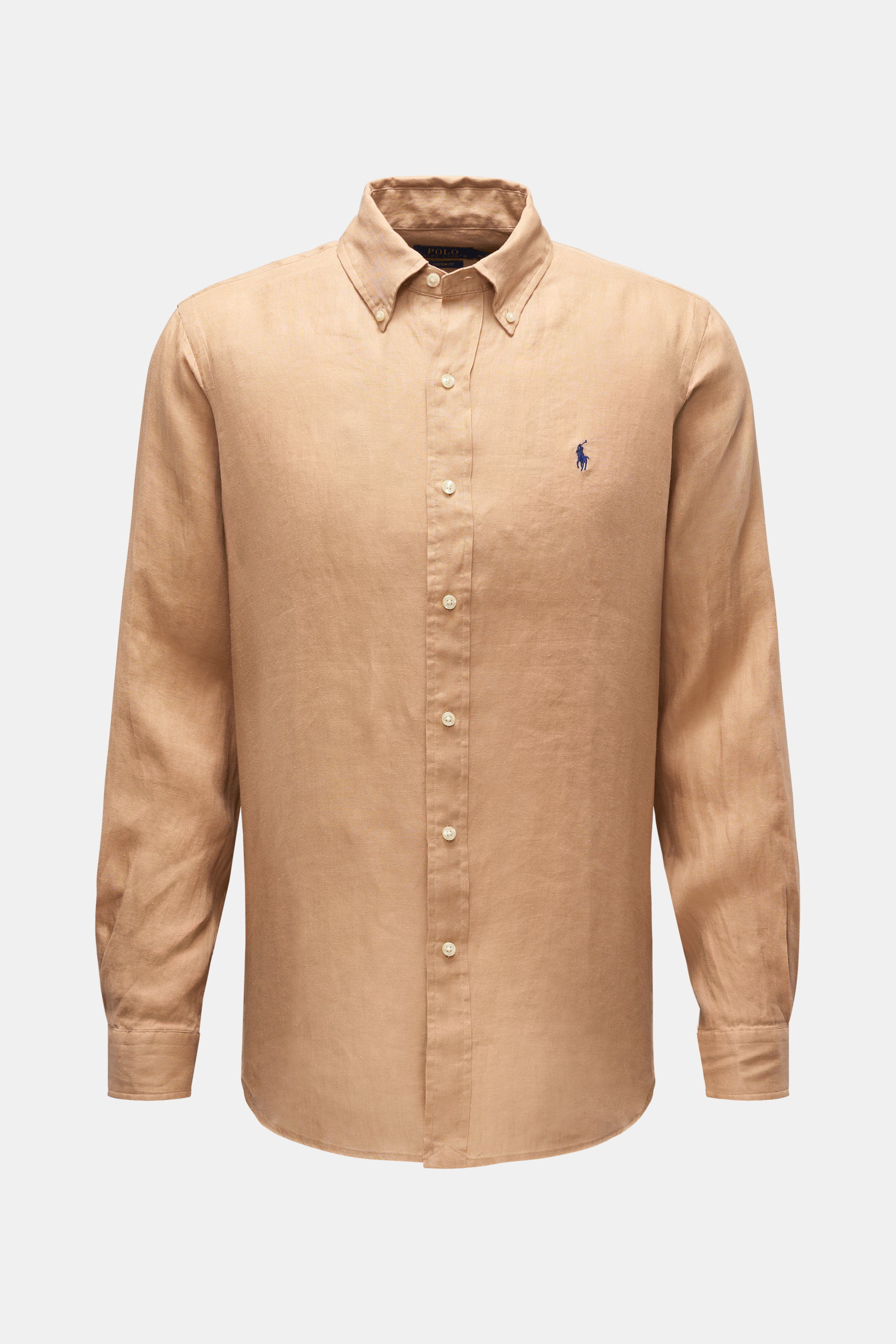 Polo Ralph Lauren Leinenhemd Button-Down-Kragen hellbraun