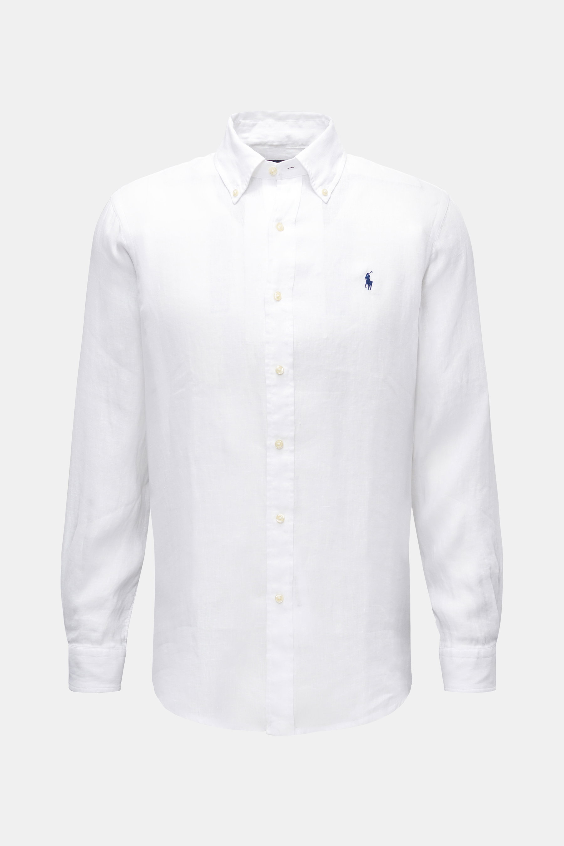 Polo Ralph Lauren Leinenhemd Button-Down-Kragen weiß