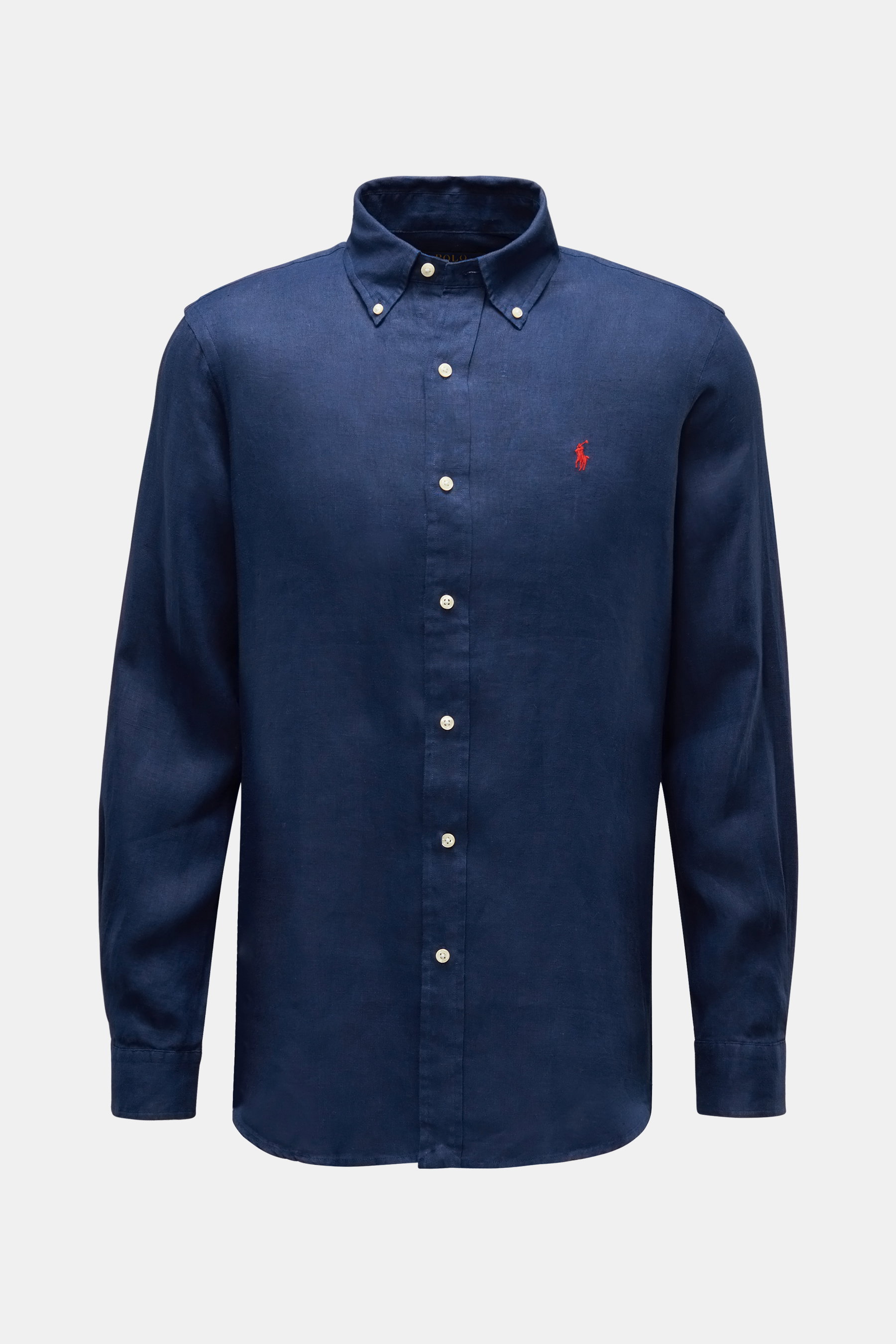 Polo Ralph Lauren Leinenhemd Button-Down-Kragen dunkelblau