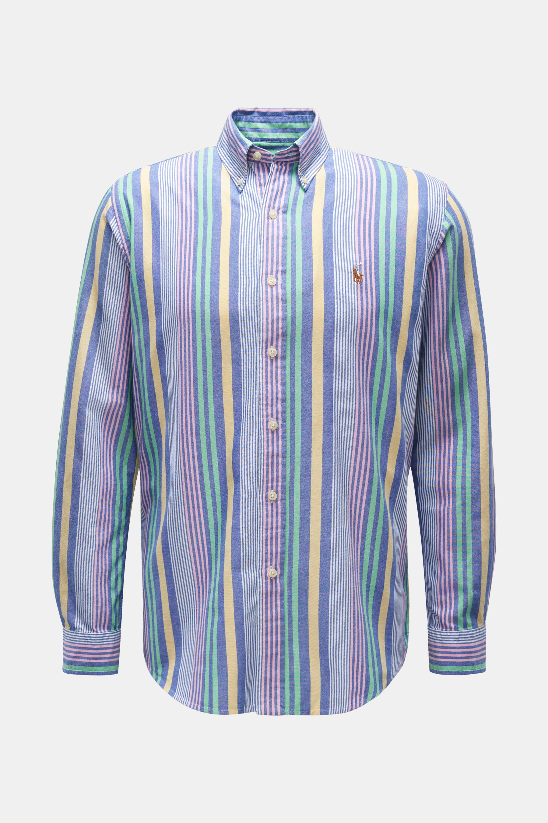 Polo Ralph Lauren Oxfordhemd Button-Down-Kragen graublau/hellgrün/gelb gestreift