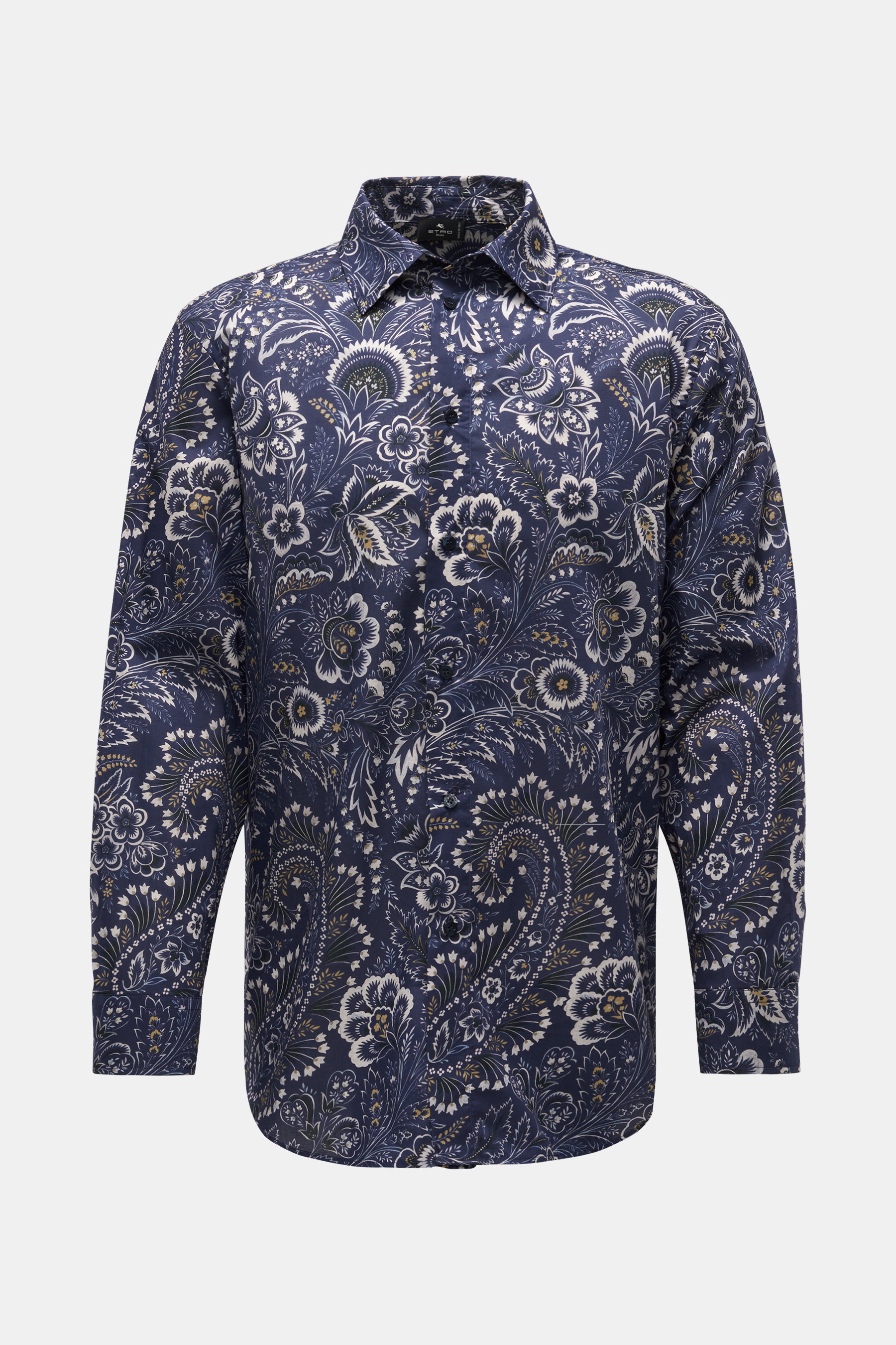Etro Casual Hemd schmaler Kragen navy/offwhite gemustert