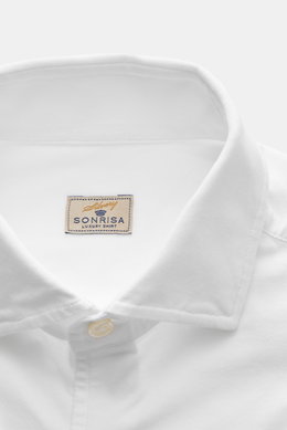 Sonrisa Jersey-Hemd Haifisch-Kragen weiß