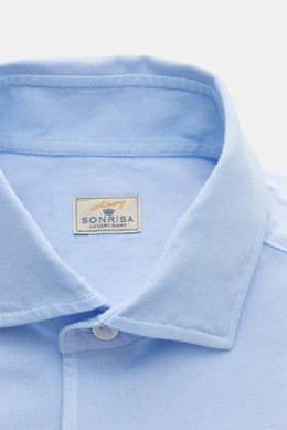 Sonrisa Jersey-Hemd Haifisch-Kragen hellblau