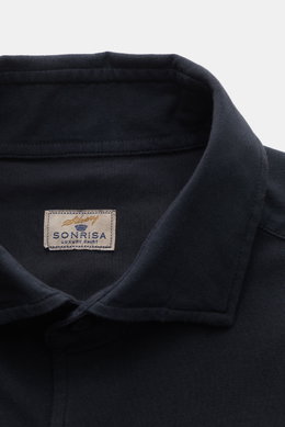 Sonrisa Jersey-Hemd Haifisch-Kragen navy