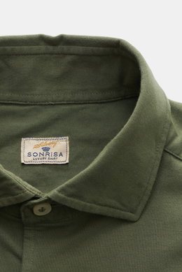 Sonrisa Jersey-Hemd Haifisch-Kragen oliv