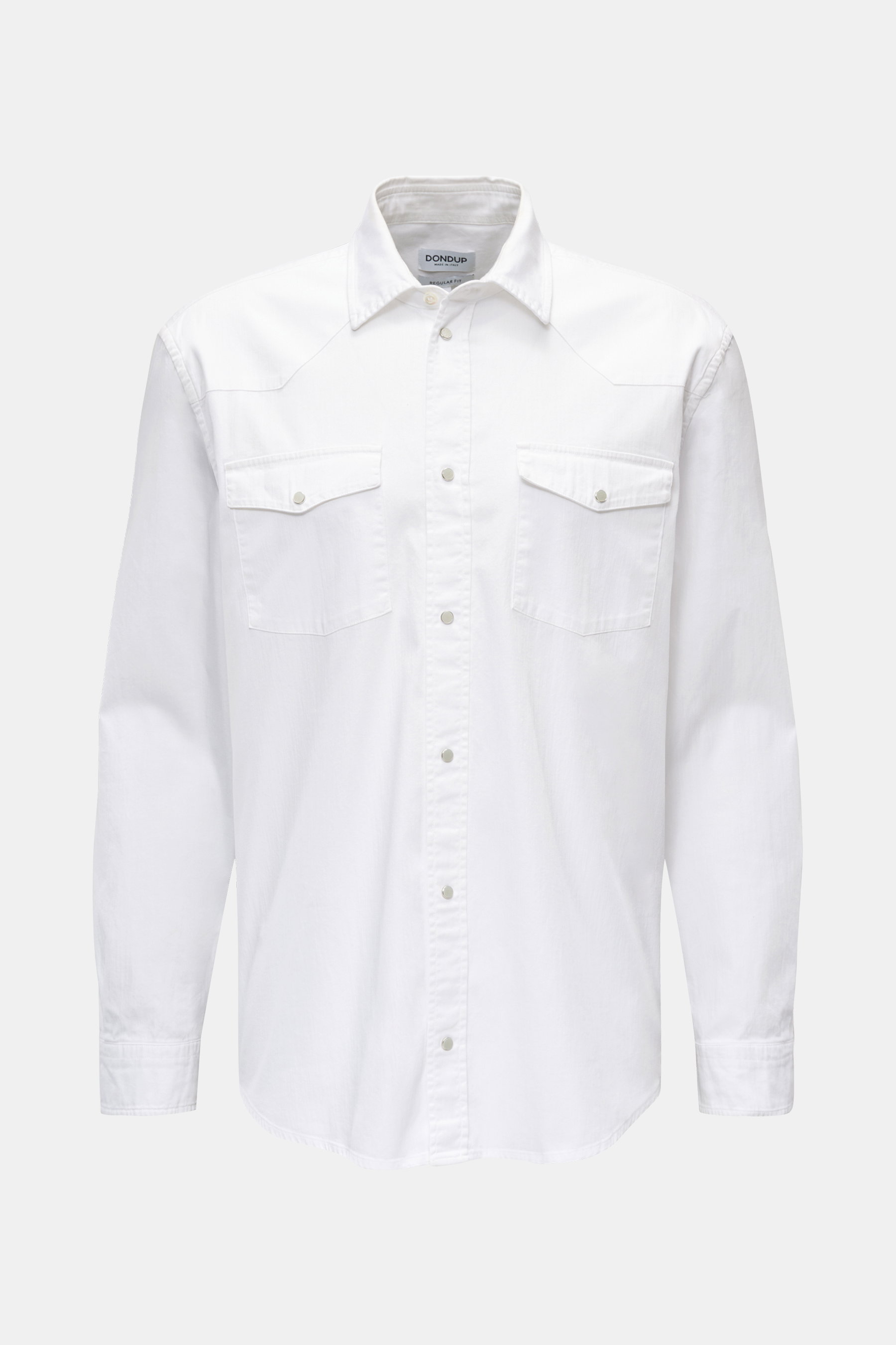 Dondup Casual Hemd schmaler Kragen weiß