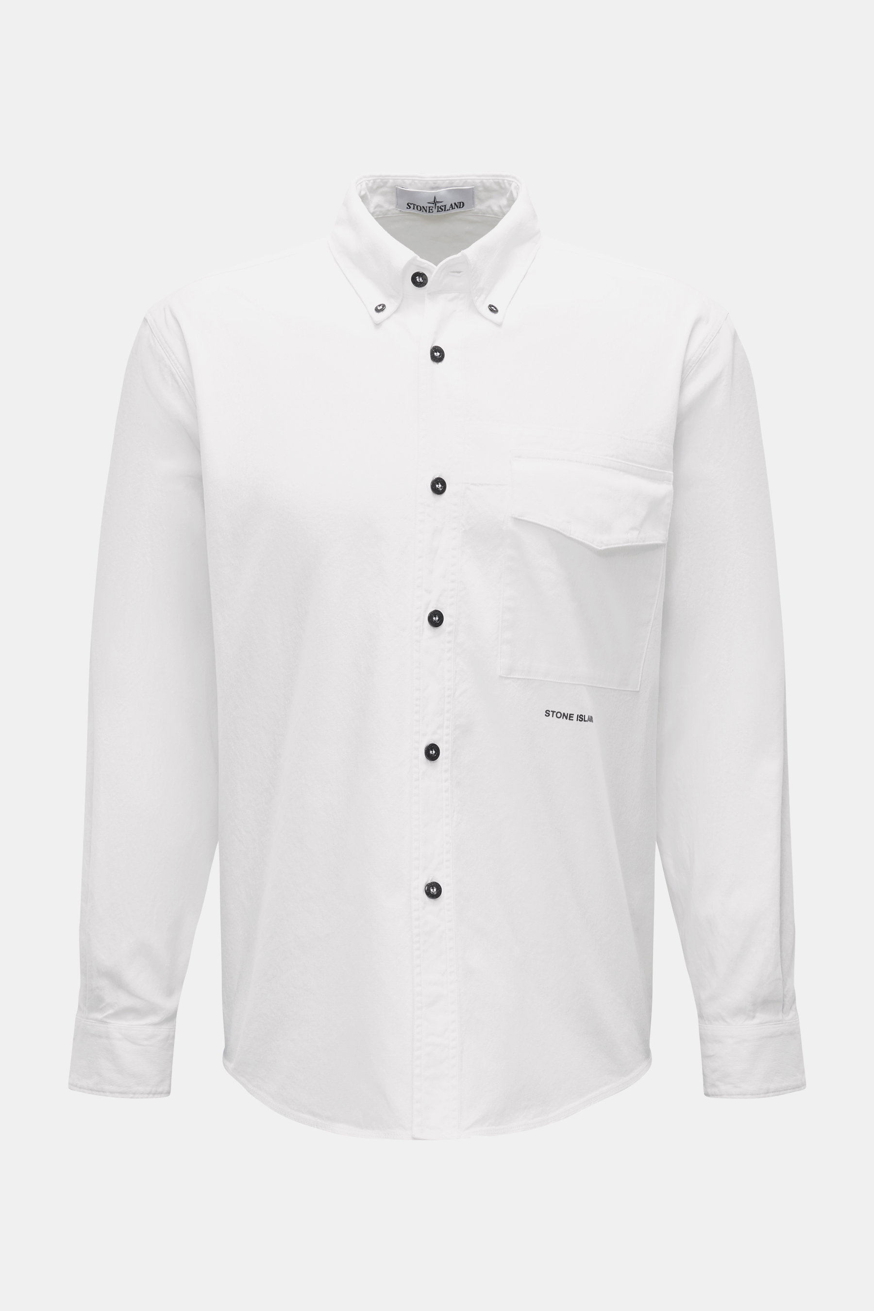 Stone Island Oxford-Hemd Button-Down-Kragen weiß