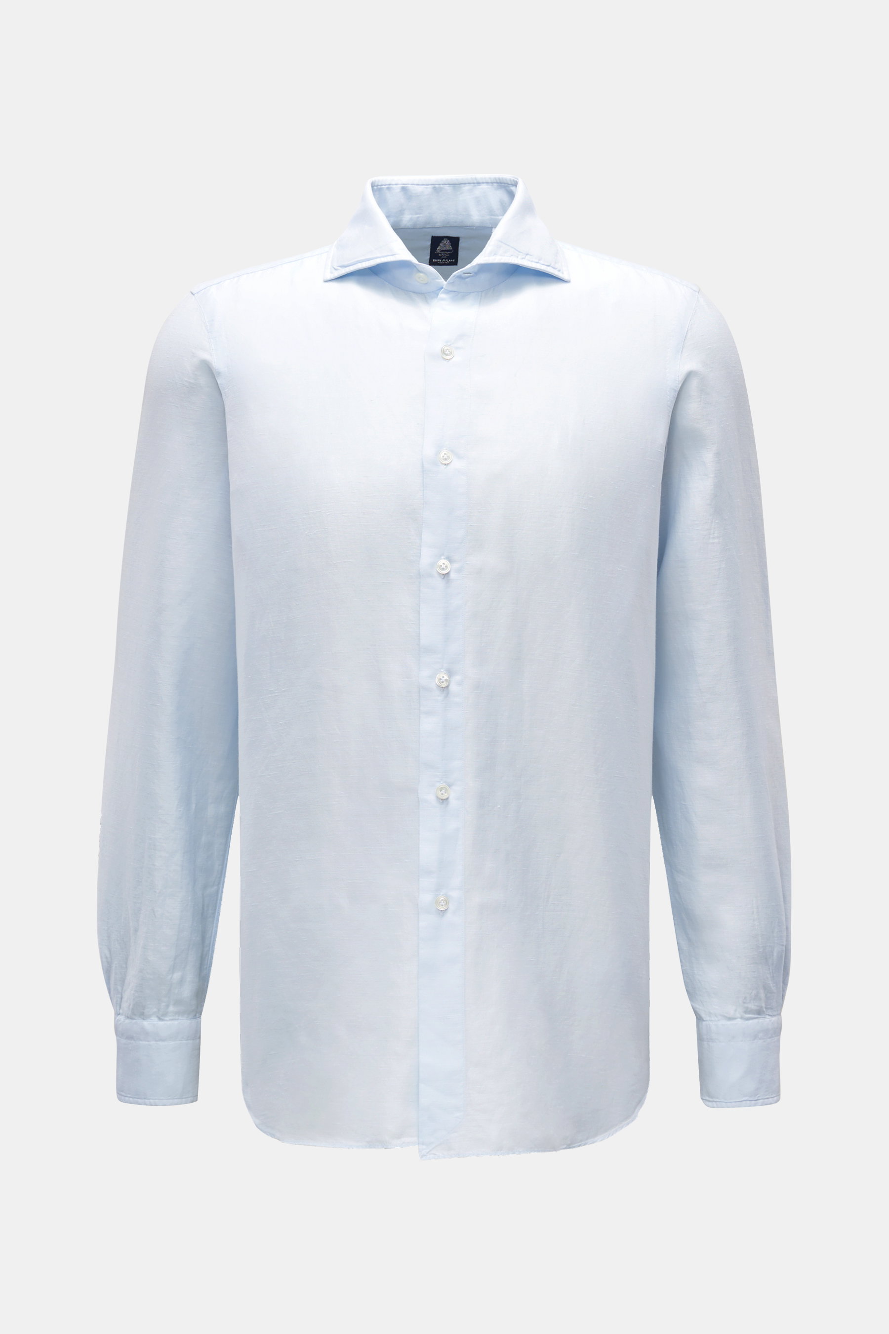 Finamore Casual Hemd 'Eduardo Napoli' Haifisch-Kragen pastellblau