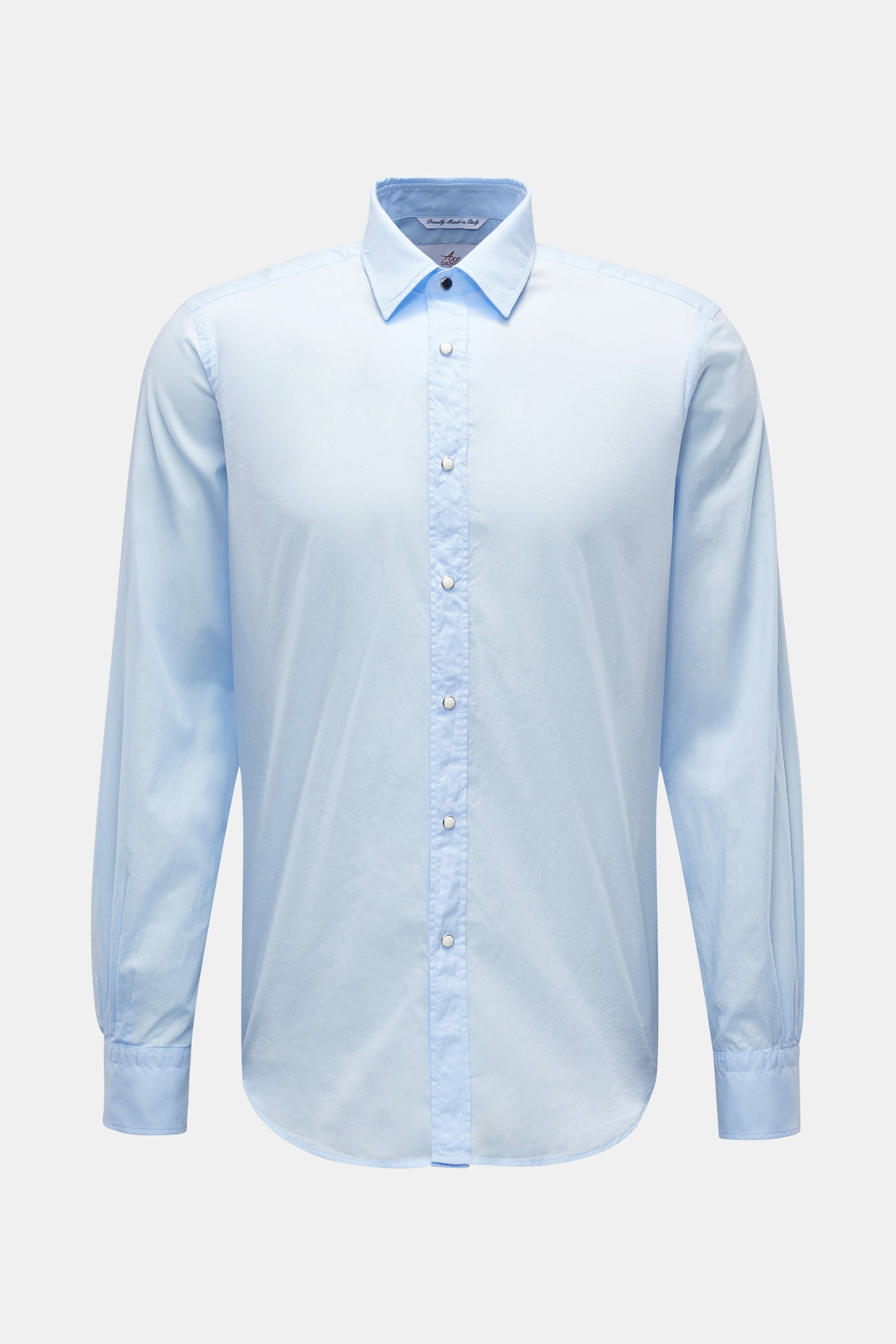 Ace Denim Casual Hemd schmaler Kragen hellblau