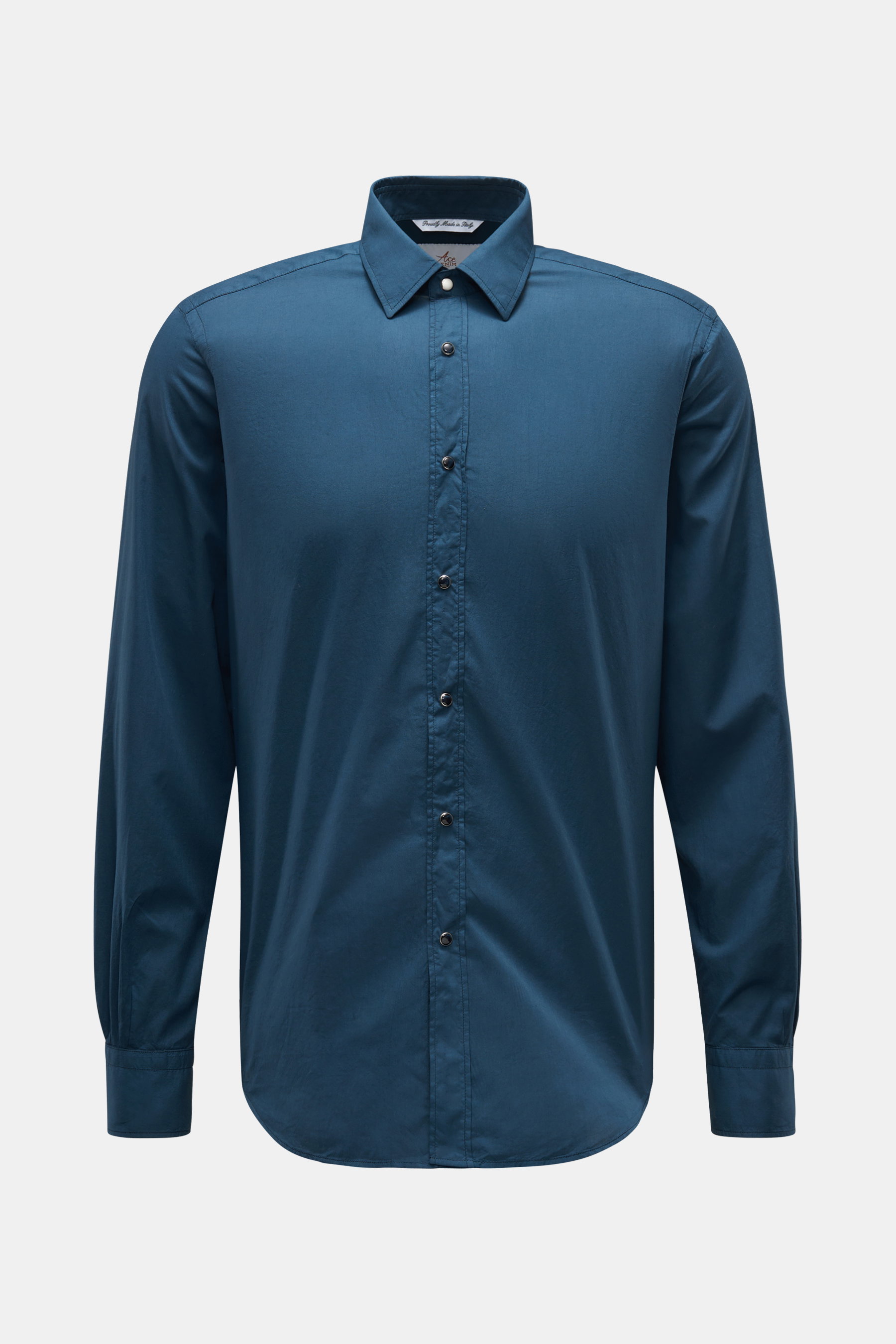 Ace Denim Casual Hemd schmaler Kragen navy