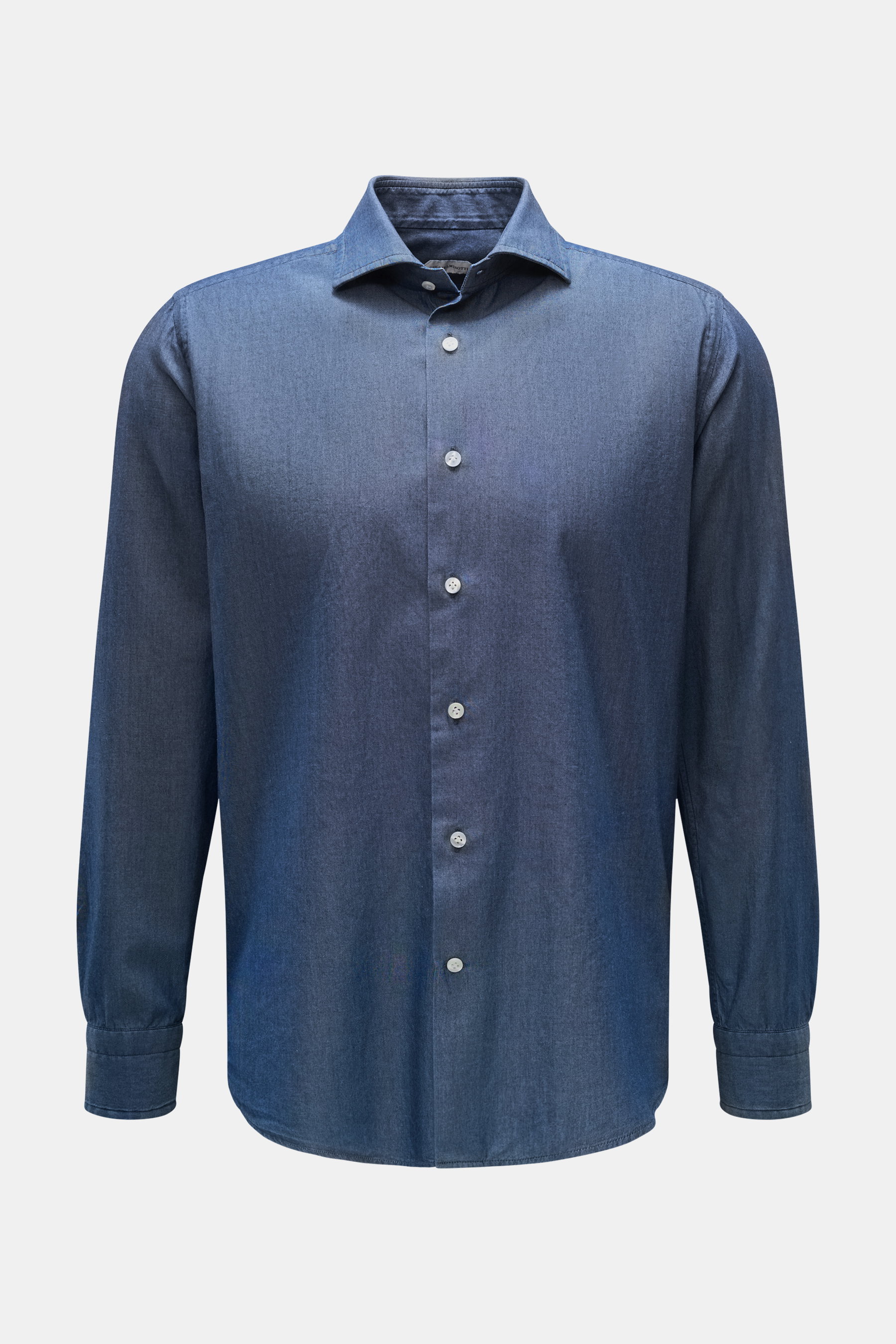 Guglielminotti Casual Hemd Haifisch-Kragen graublau