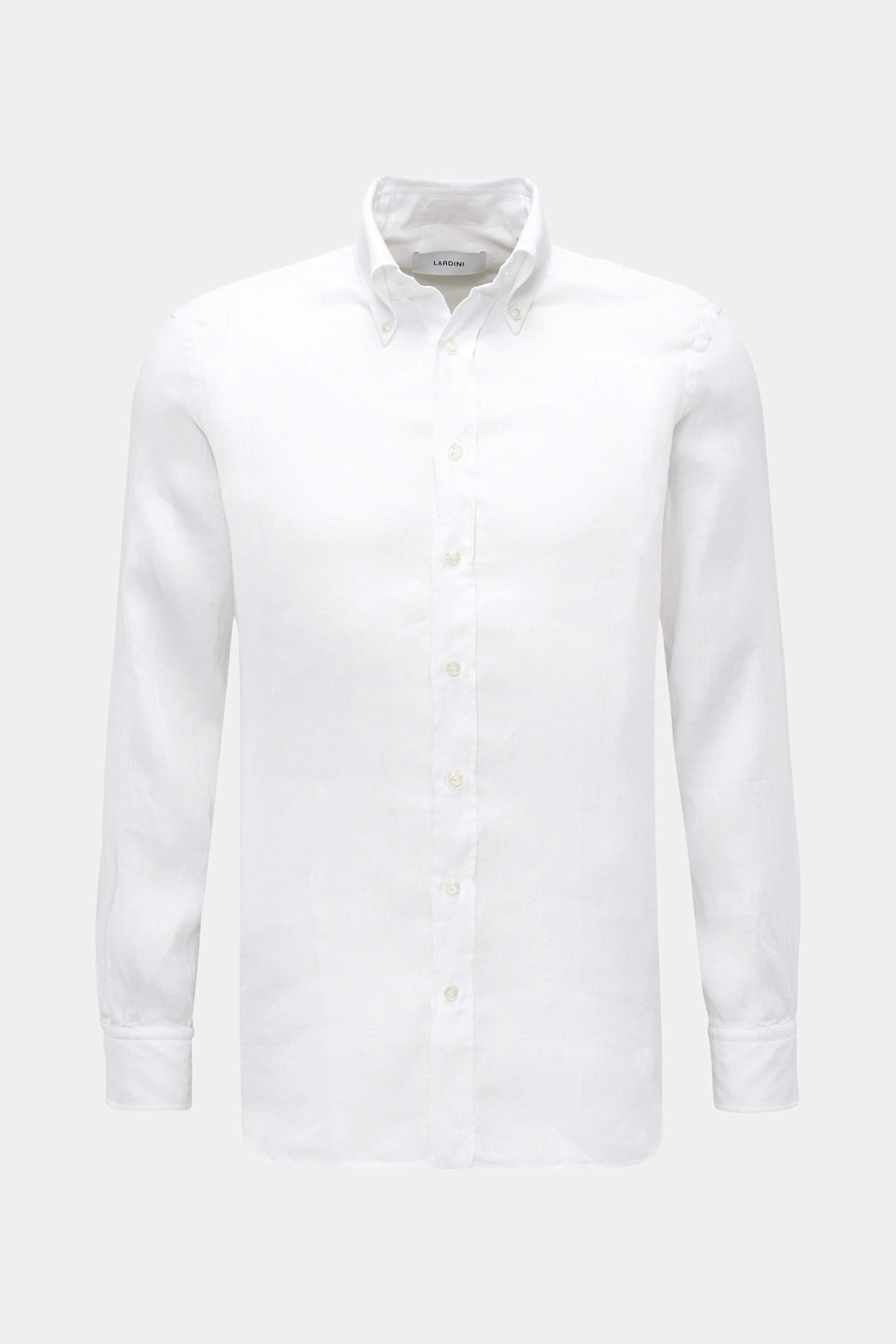 Lardini Leinenhemd 'Eqberto' Button-Down-Kragen offwhite