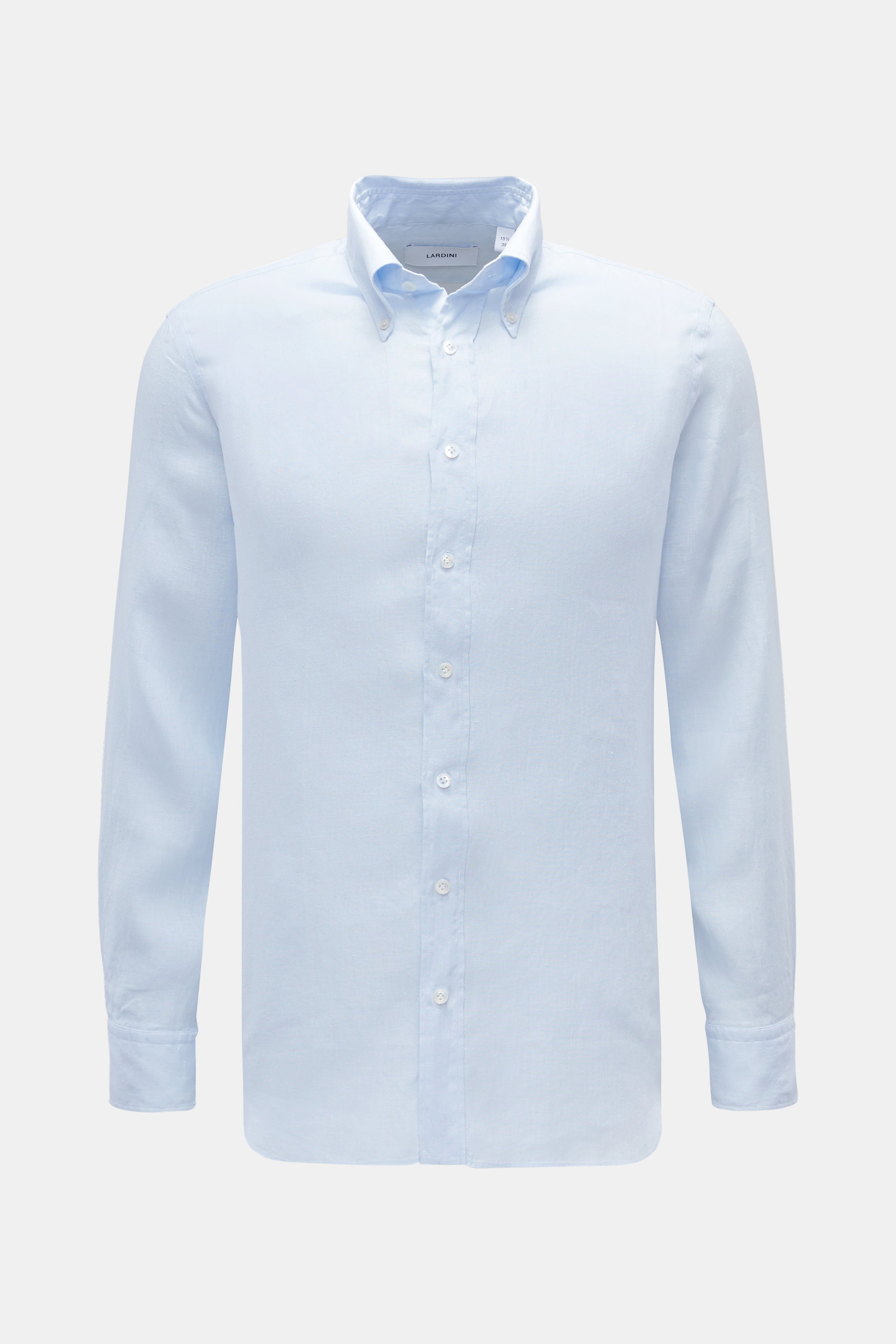 Lardini Leinenhemd 'Eqberto' Button-Down-Kragen hellblau