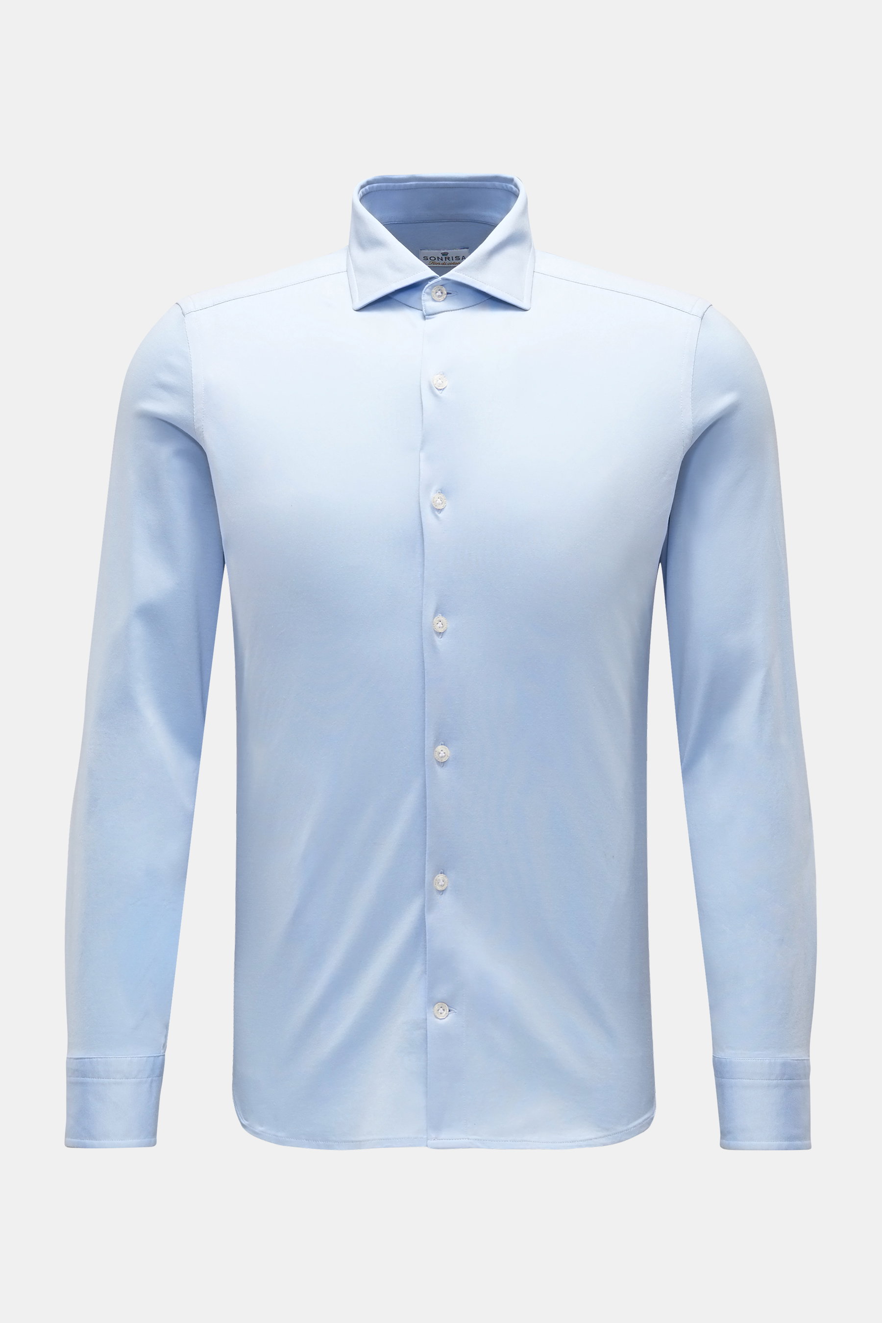 Sonrisa Jersey-Hemd Haifisch-Kragen hellblau