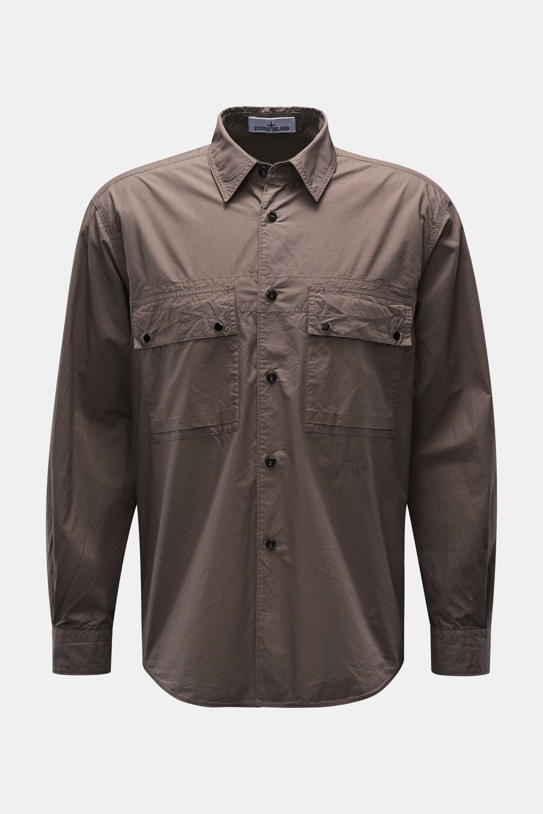 Stone Island Casual Hemd schmaler Kragen 'Light Cotton' taupe