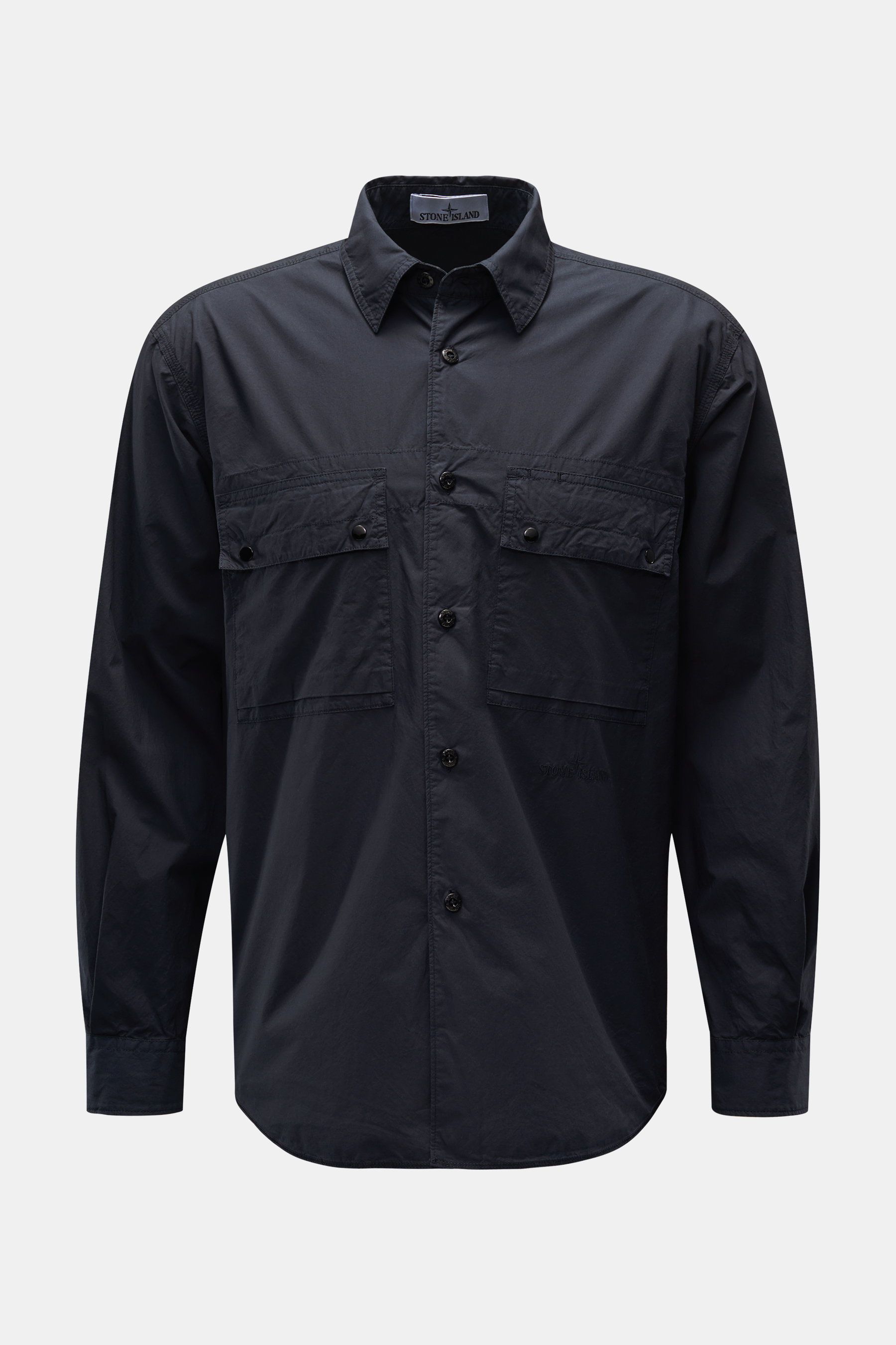 Stone Island Casual Hemd schmaler Kragen 'Light Cotton' dark navy