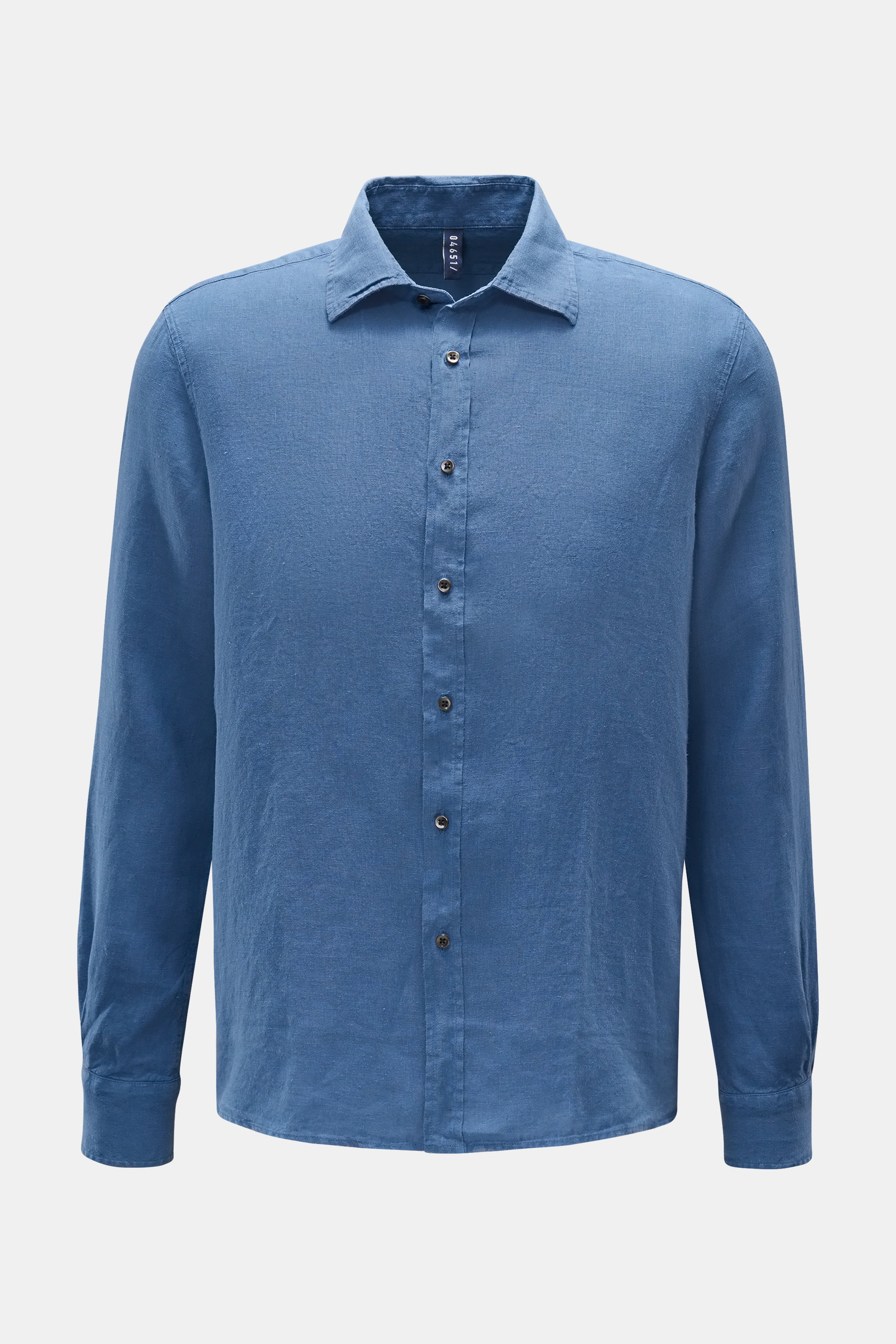 04651/ A trip in a bag Leinenhemd 'Linen Shirt' Haifisch-Kragen rauchblau